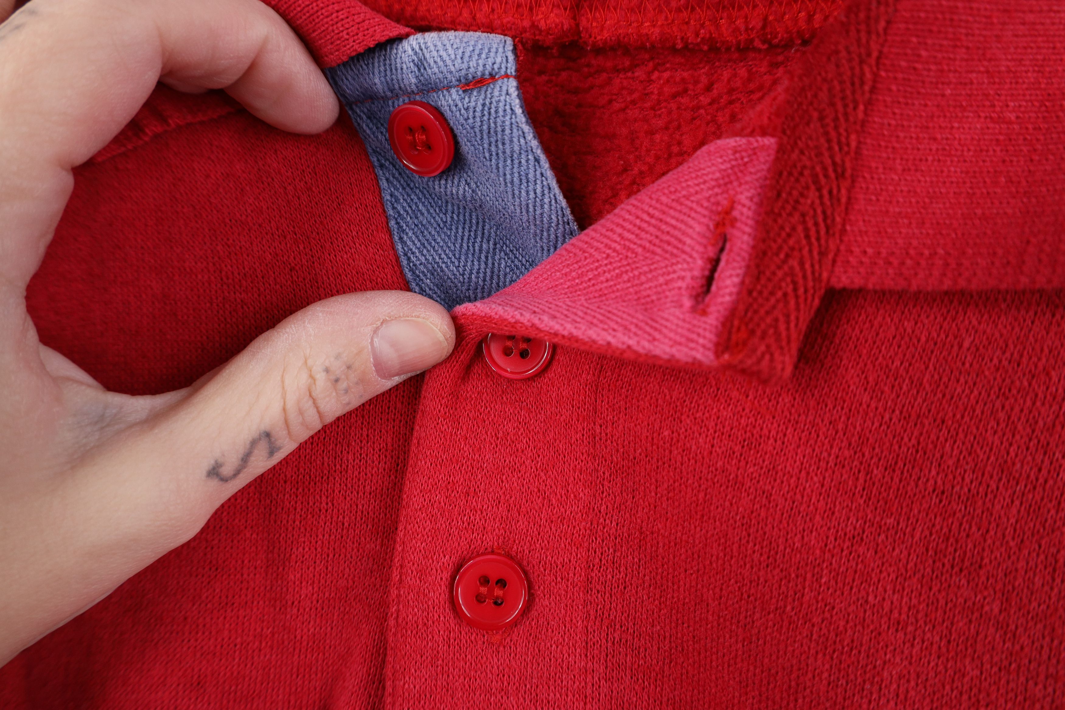 Vintage Vintage 90s Streetwear Collared Pullover Sweatshirt Red Size US XL / EU 56 / 4 - 6 Thumbnail