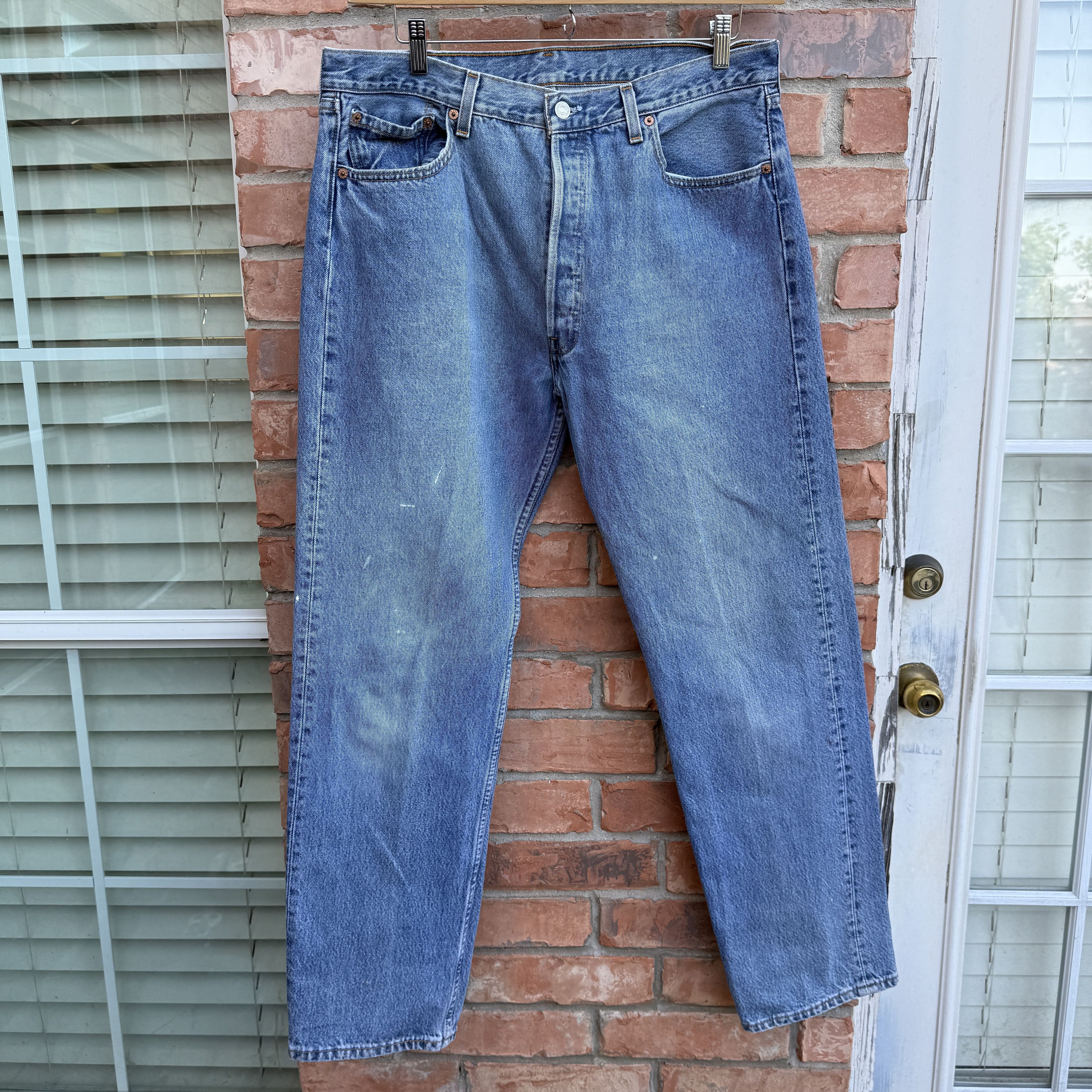 Levi's Vintage 90s Levis 501 Blue Button fly Denim Made USA Size US 36 / EU 52 - 1 Thumbnail