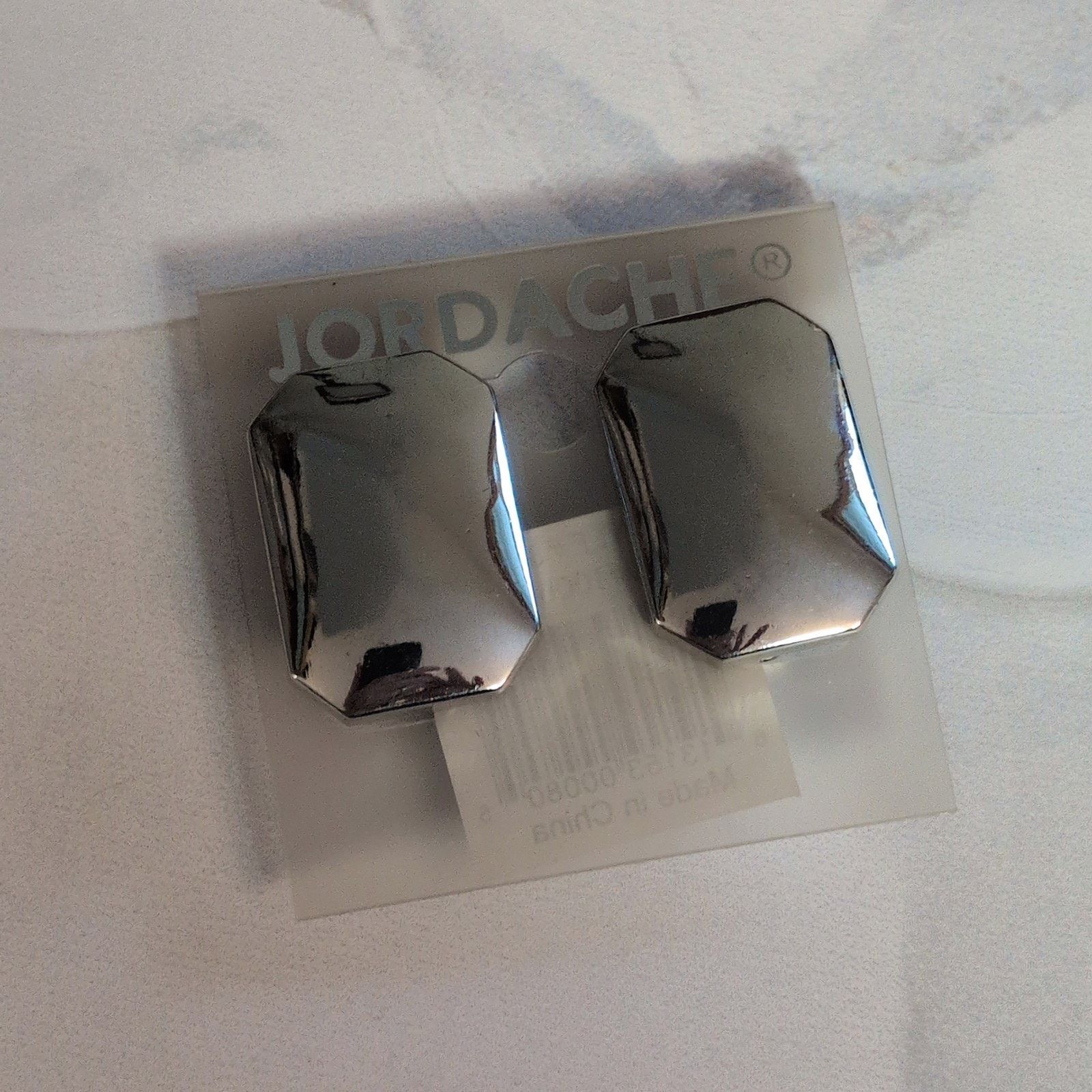 Jordache VTG 1980 Jordache Silver Mirrored Rectangle Clip-On Earrings Size ONE SIZE - 5 Thumbnail