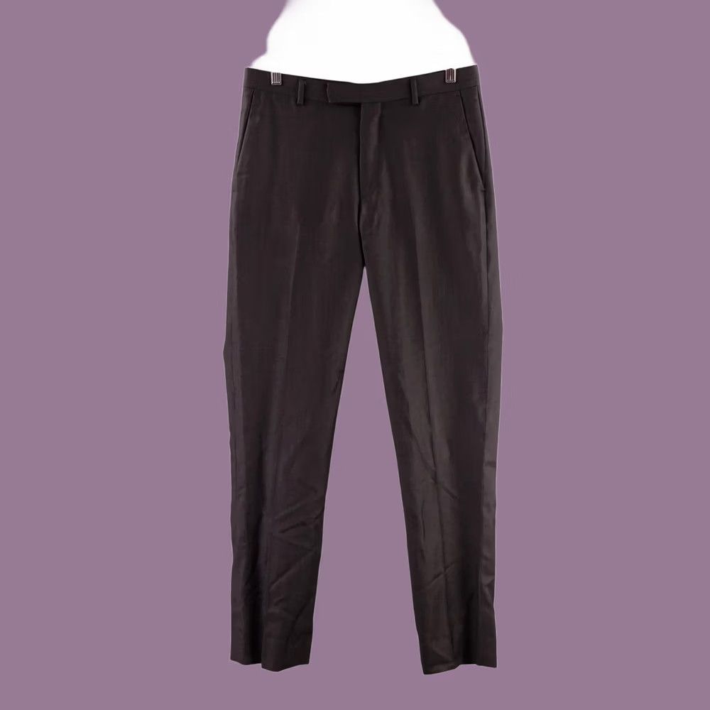 Z Zegna Z Zegna Mens Pants Gray Wool Mohair Flat Front Dress Trousers US 33 IT 48R Size US 33 - 1 Thumbnail
