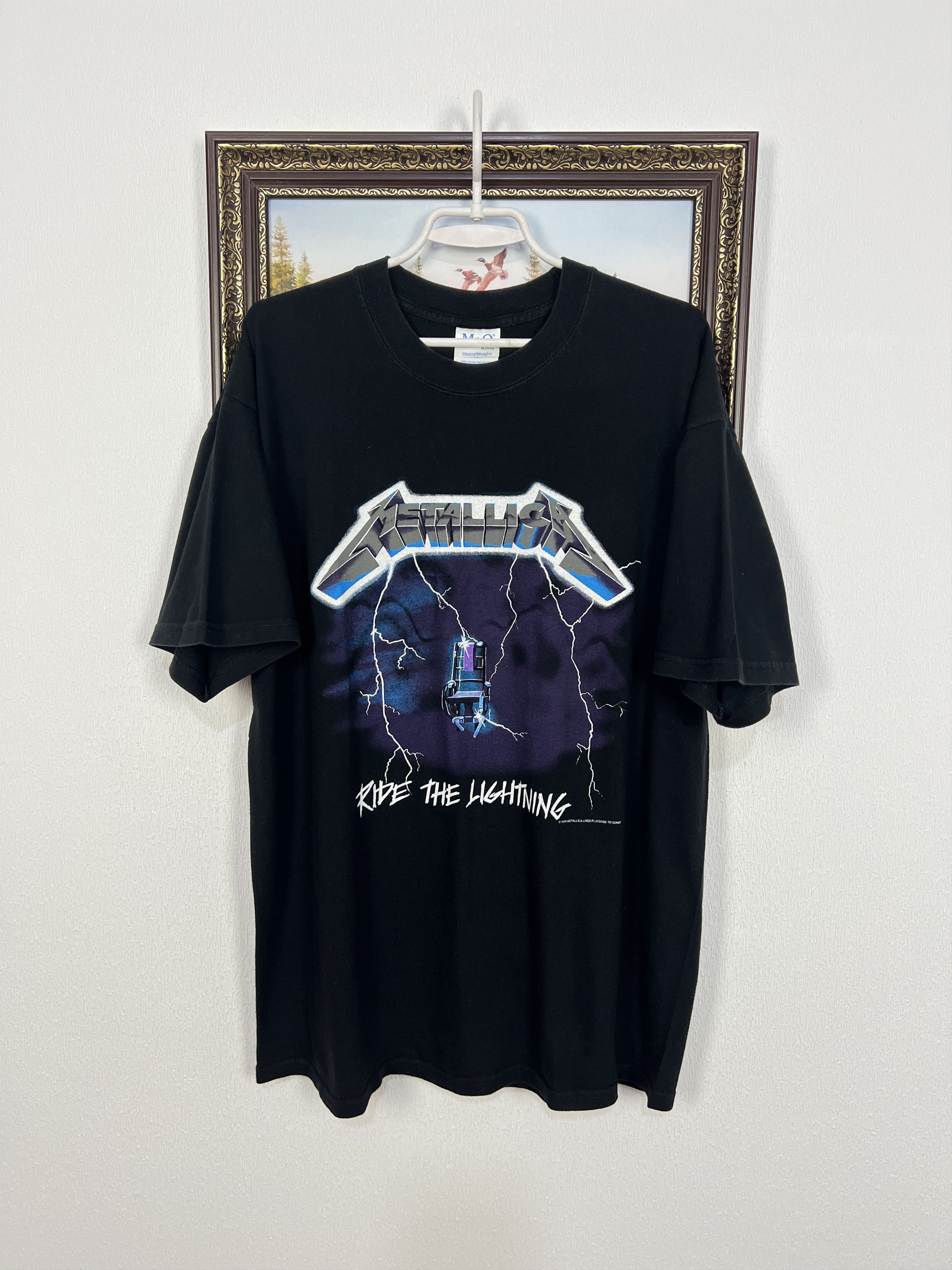 Vintage Metallica Ride The Lightning Over Print Band Tee