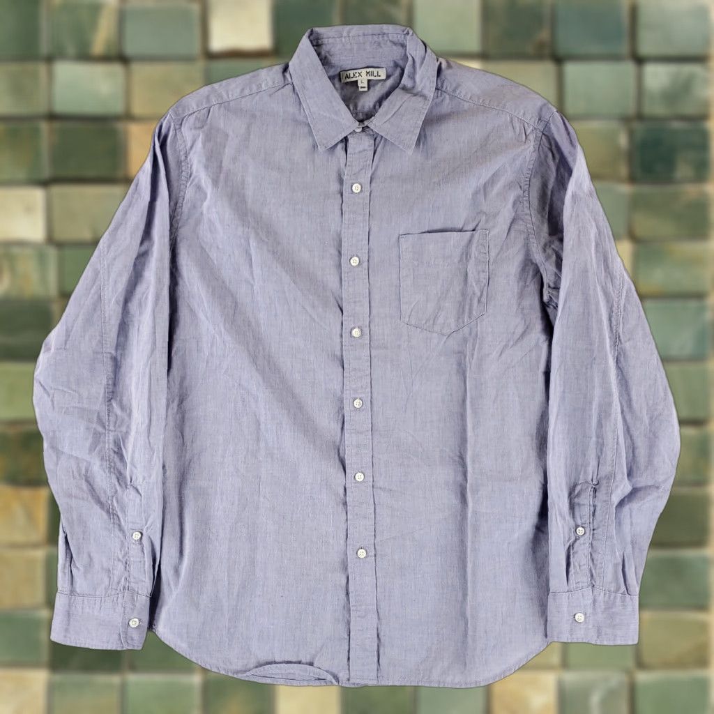 Alex Mill Alex Mill Button Up Shirt Blue Long Sleeve Mens L Size US L / EU 52-54 / 3 - 1 Thumbnail