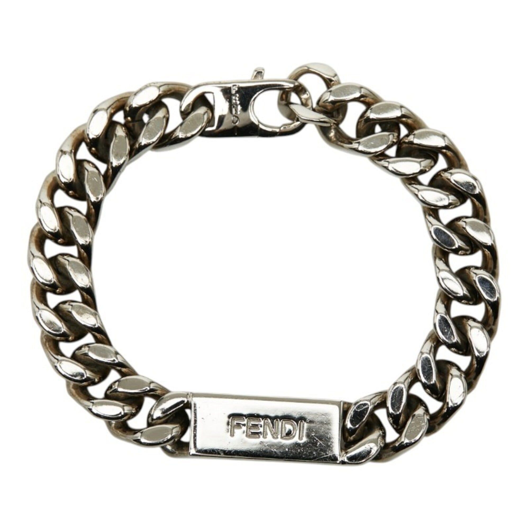 Fendi Fendi Logo Plate Chain Bracelet #L Silver Metal Women's FENDI Size ONE SIZE - 1 Thumbnail