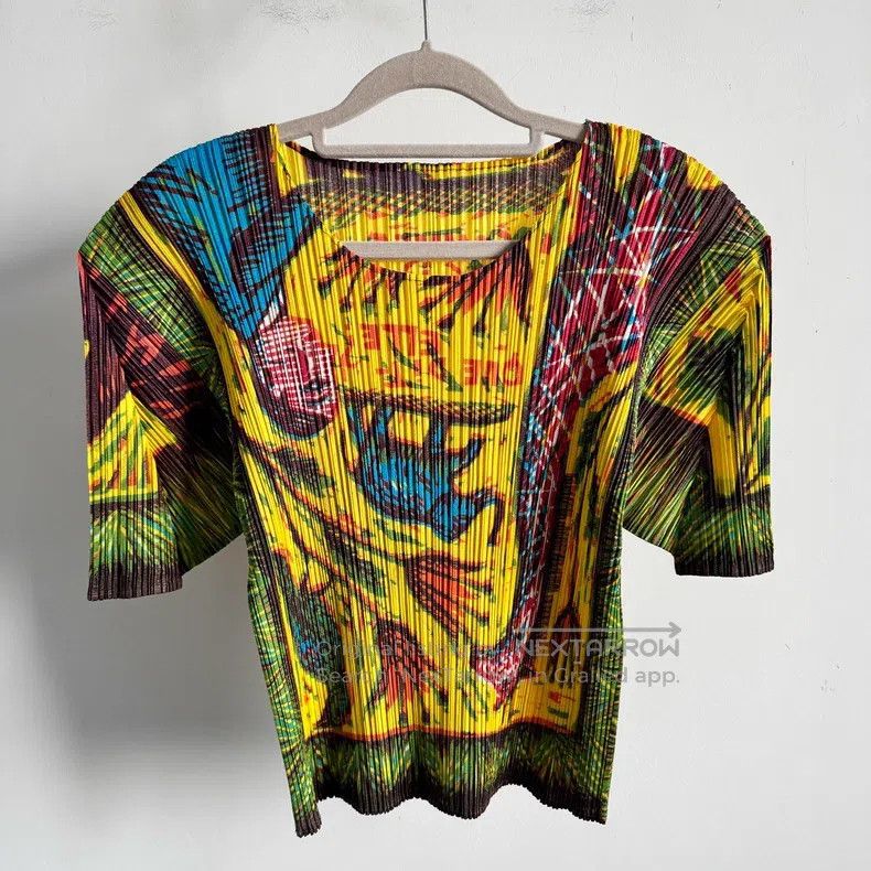 Issey Miyake Issey Miyake Yellow Short Sleeve Size L / US 10 / IT 46 - 1 Thumbnail