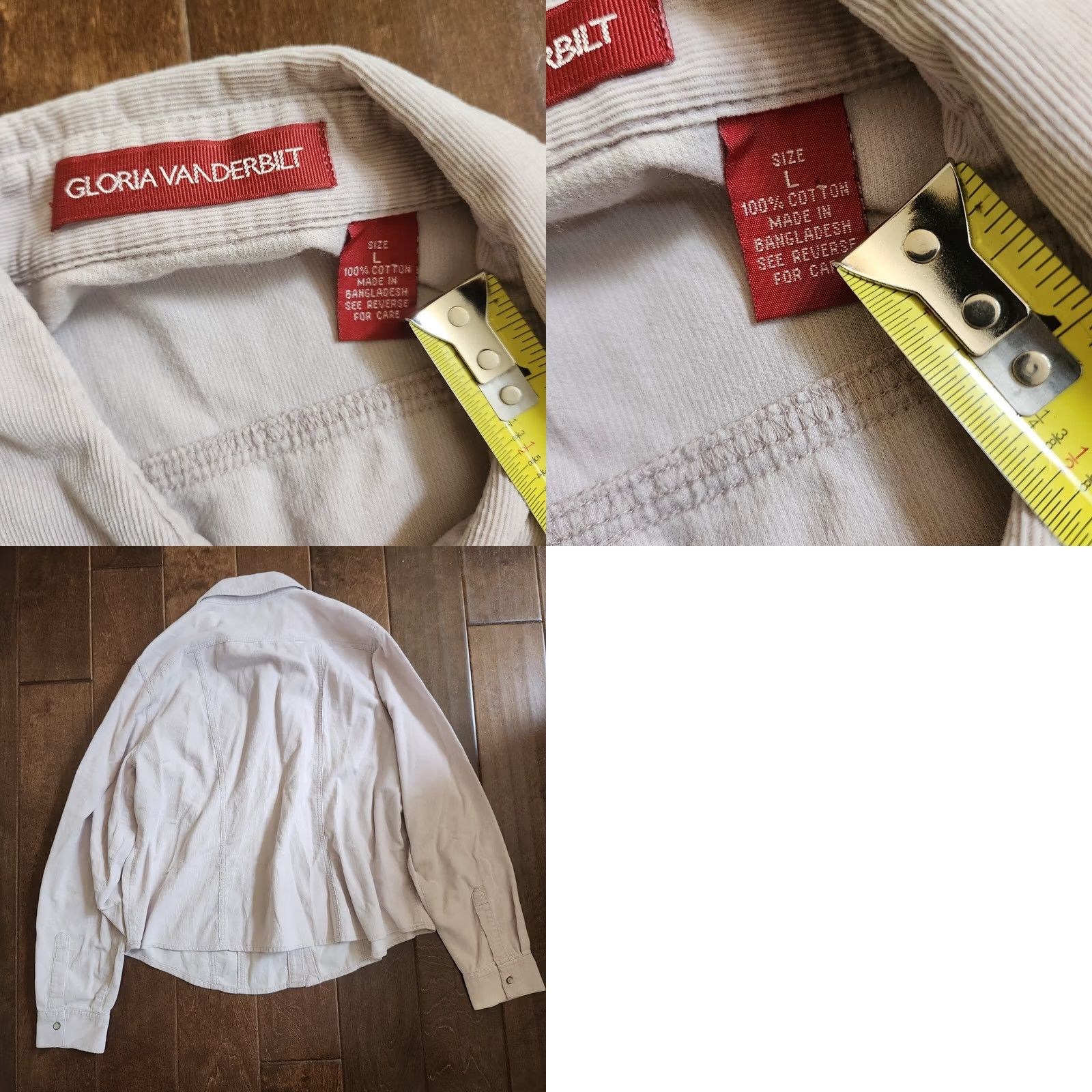 Gloria Vanderbilt Gloria Vanderbilt Button-Up Beige Pockets - Size L - Women - Long Sleeve - 100% Cotton - Regular Fit - Solid - Collared - Button Closure Size L / US 10 / IT 46 - 9 Thumbnail