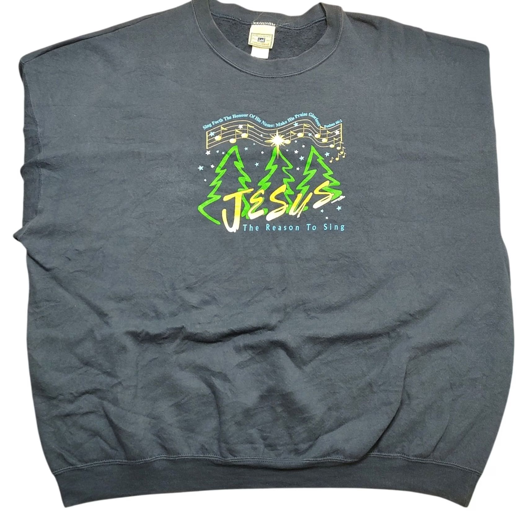 Lee VINTAGE JESUS Sweatshirt Lee 3XL 2002 Christian Blue Crewneck Mens Size US XXL / EU 58 / 5 - 2 Thumbnail