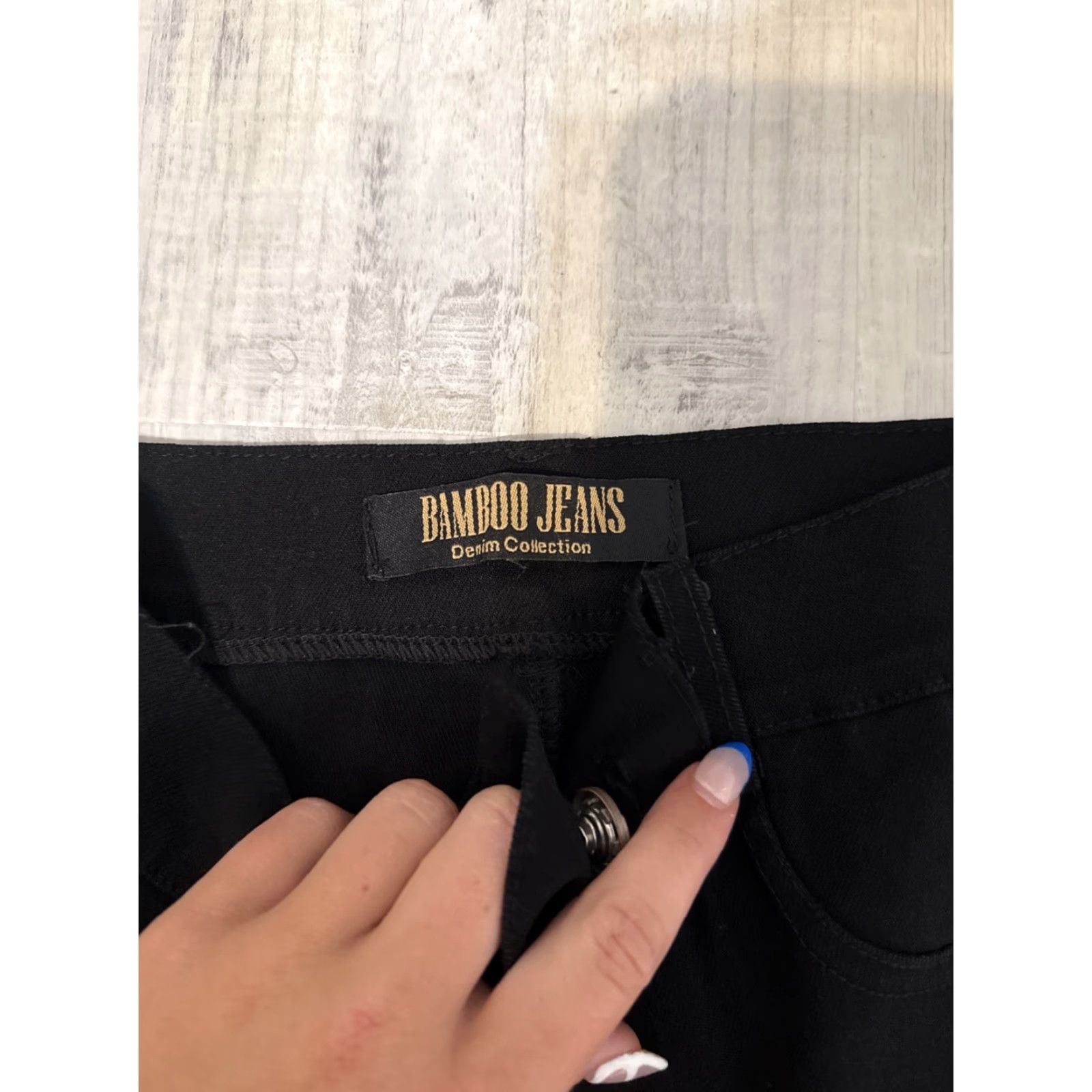 Vintage Bamboo Jeans Skinny Black L Women Regular Size Jeans Super Skinny Stretchy L Black Women Size 36" / US 14 / IT 50 - 2 Thumbnail