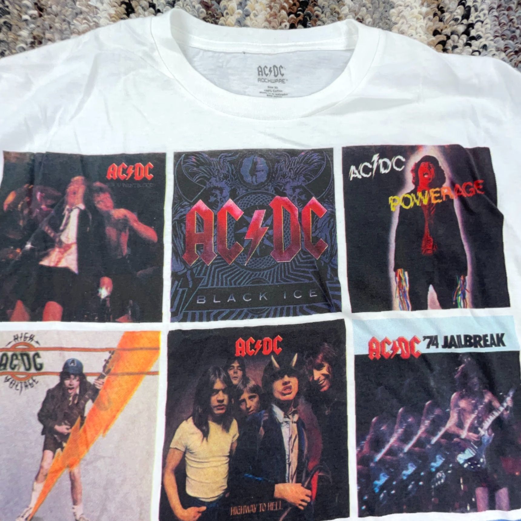 Vintage AC/DC Shirt Men XL White Tee Band Concert Rock Retro Album Covers Adult Size US XL / EU 56 / 4 - 2 Thumbnail