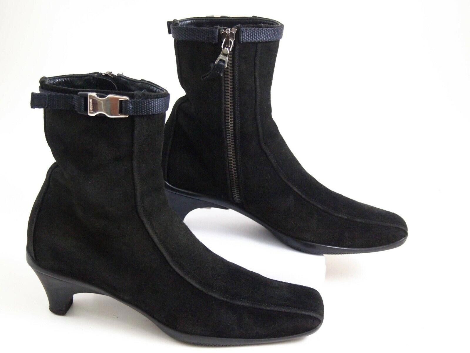Prada Prada Boots Black Suede Womens US 5 EU 35 $680 Size US 5 / IT 35 - 2 Thumbnail