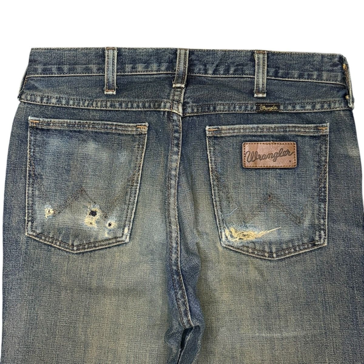 Vintage Wrangler Mud Wash Distressed Flare Jeans