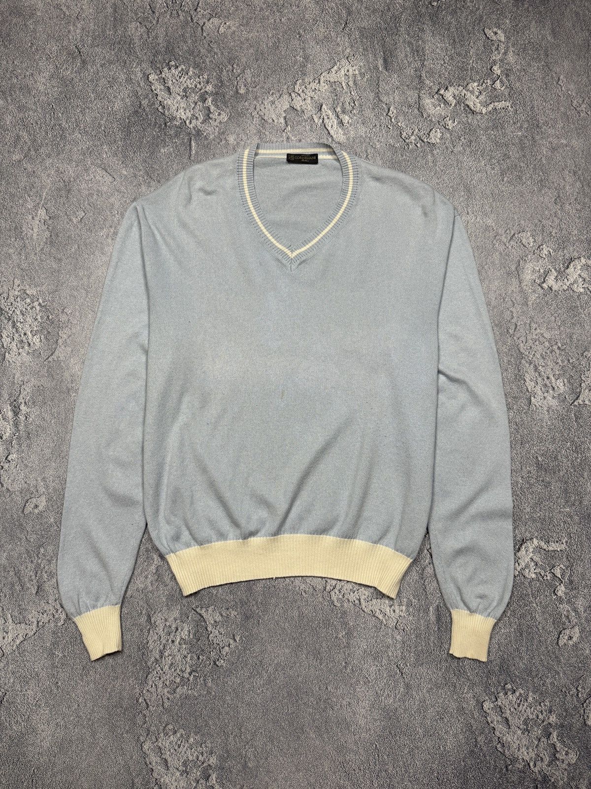 Corneliani CORNELIANI V-NECK WOOL SWEATER Size US L / EU 52-54 / 3 - 1 Thumbnail