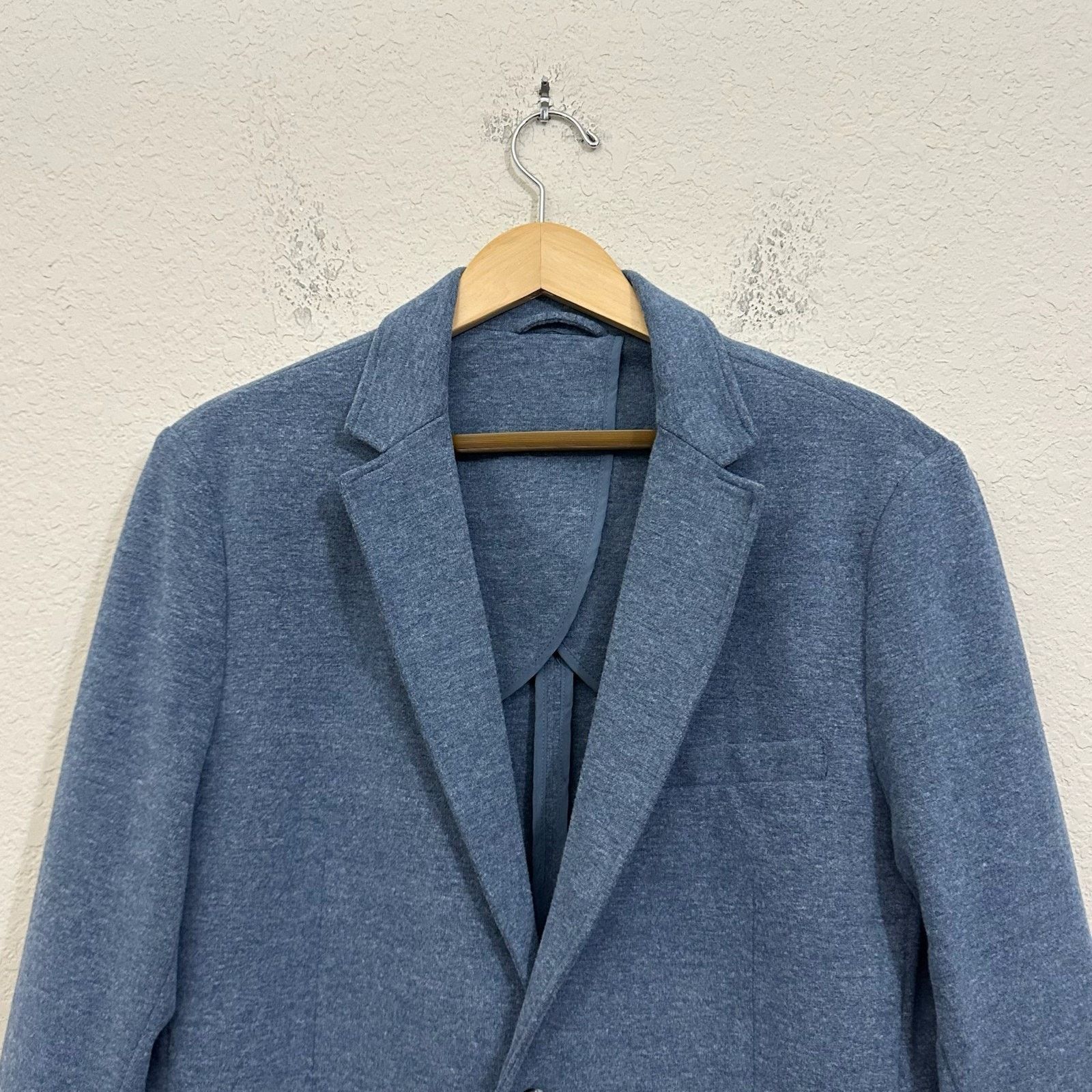 Artefact ARTEFACT Blazer Jacket Heather Blue Knit Stretch Sport Coat Size 52R - 3 Thumbnail