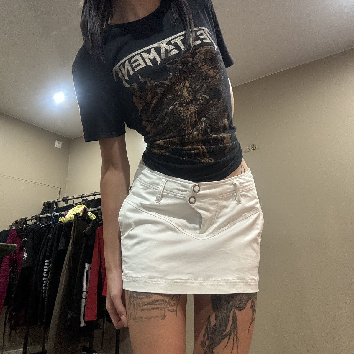 GSUS Sindustries × Vintage GSUS SINDUSTRIES Y2K MINI SKIRT 2000s Size 29" - 1 Thumbnail