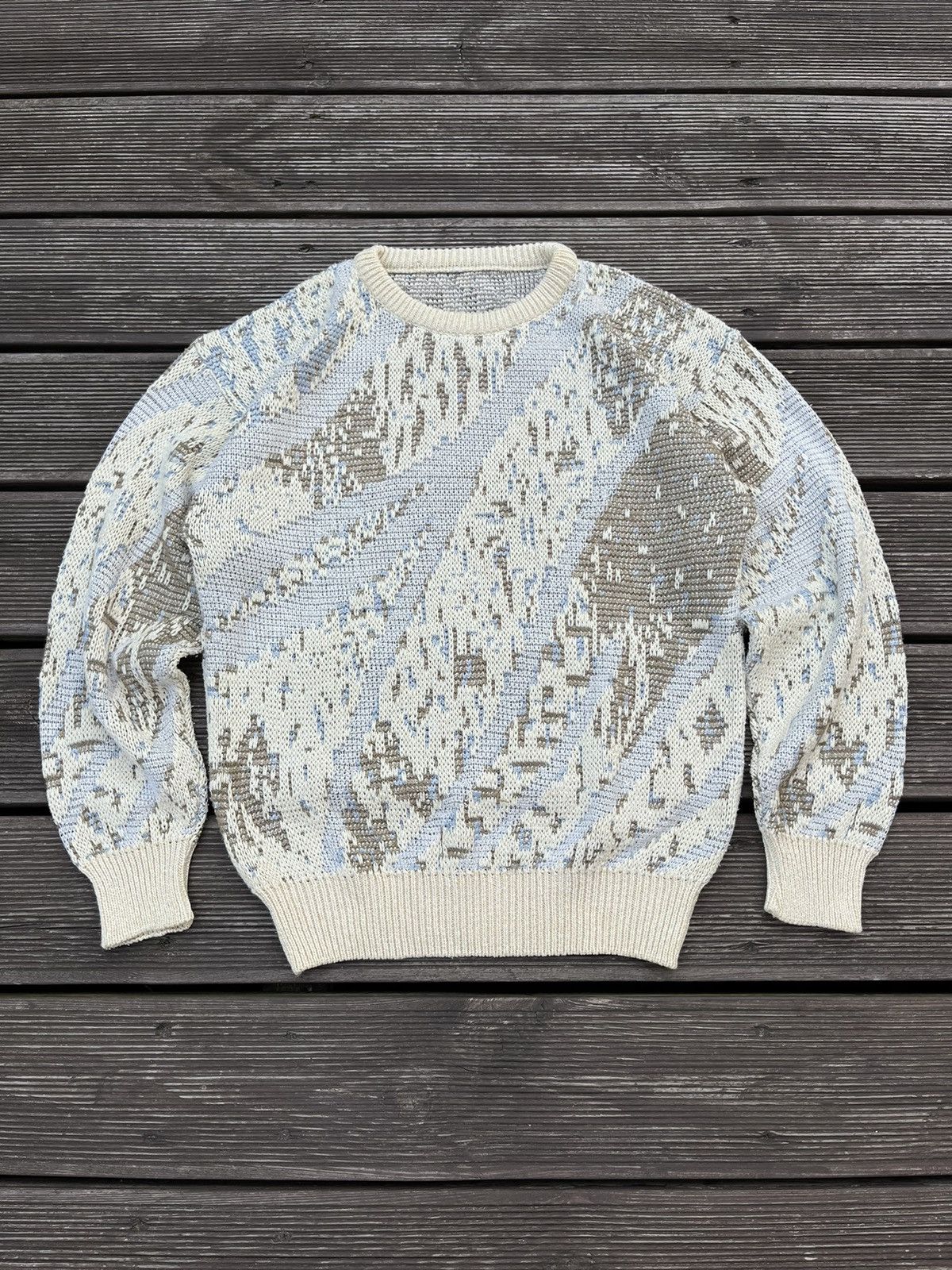 Vintage Real Vintage 90's Braided Boxy Fit Sweater Print Size US M / EU 48-50 / 2 - 1 Thumbnail