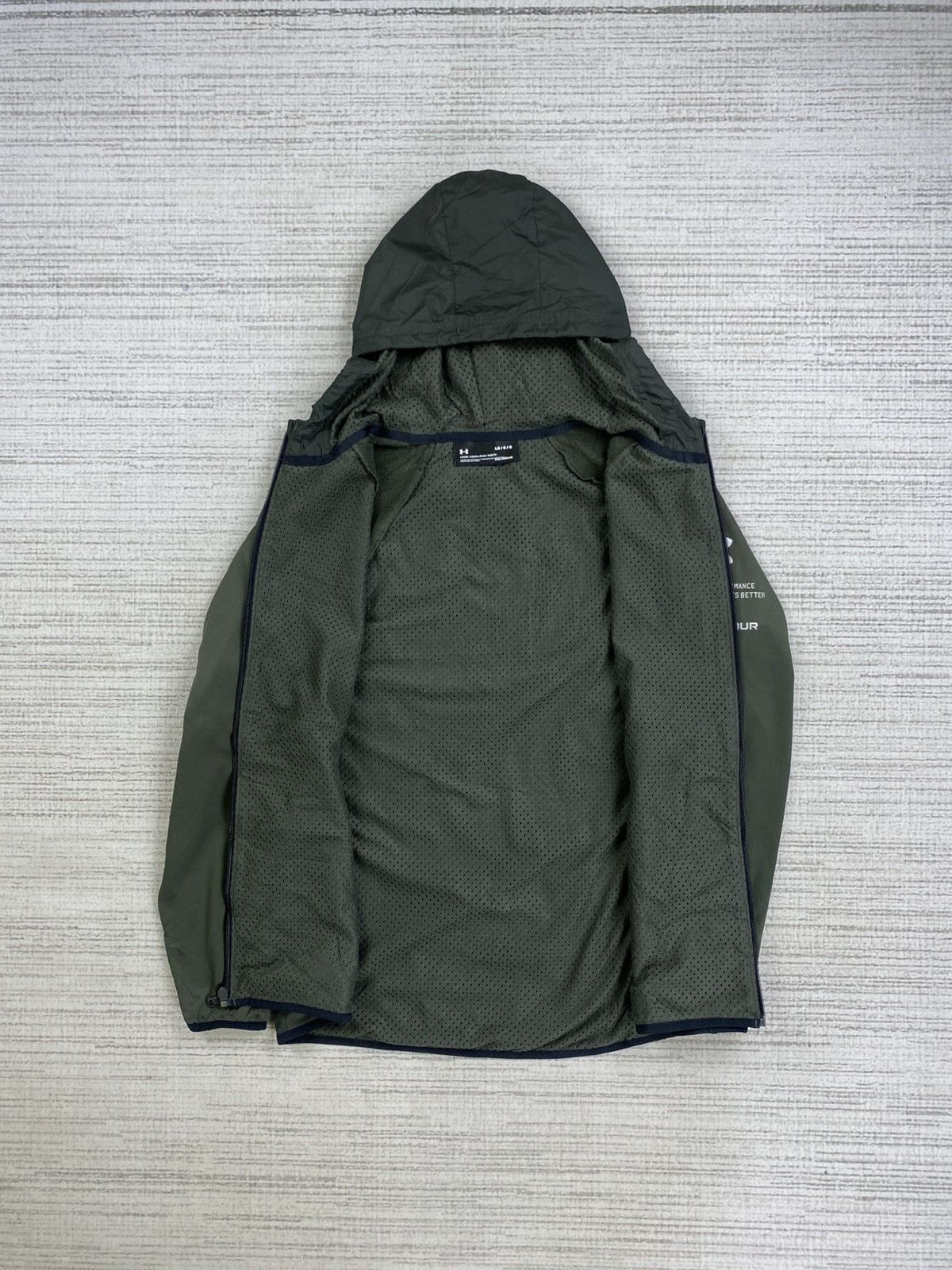 Japanese Brand × Under Armour × Vintage Vintage Under Armour Rare Green Army Fullzip Hoodie Jacket Size US M / EU 48-50 / 2 - 5 Thumbnail