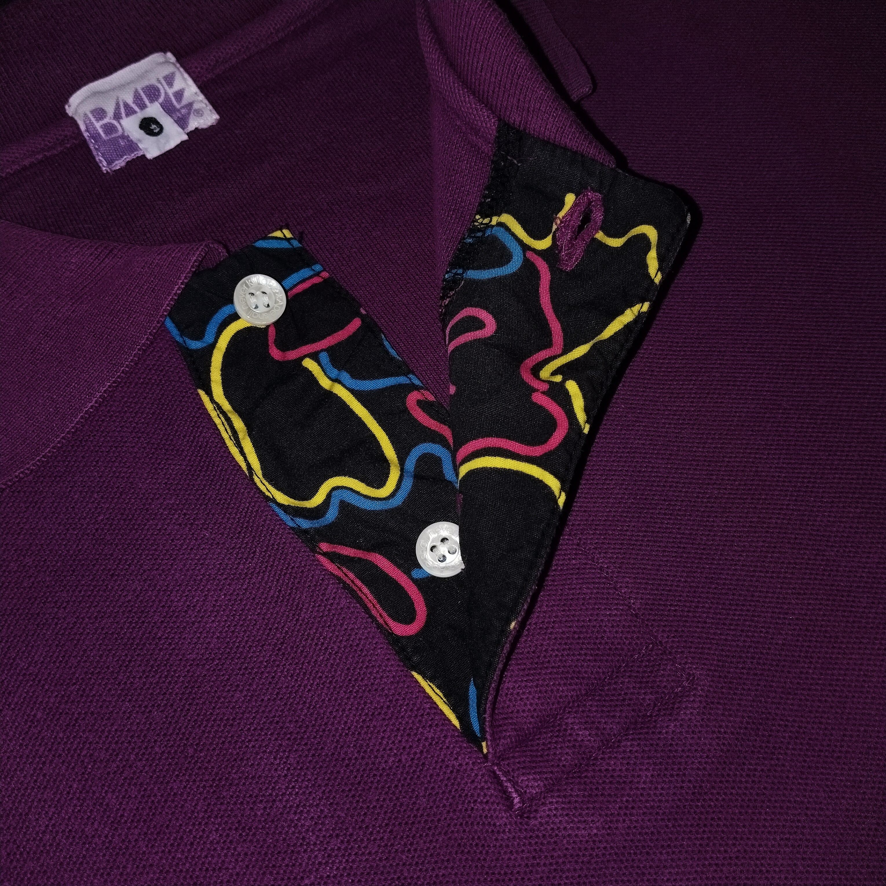 Bape 2007 Bape Purple Polo Size US L / EU 52-54 / 3 - 4 Thumbnail