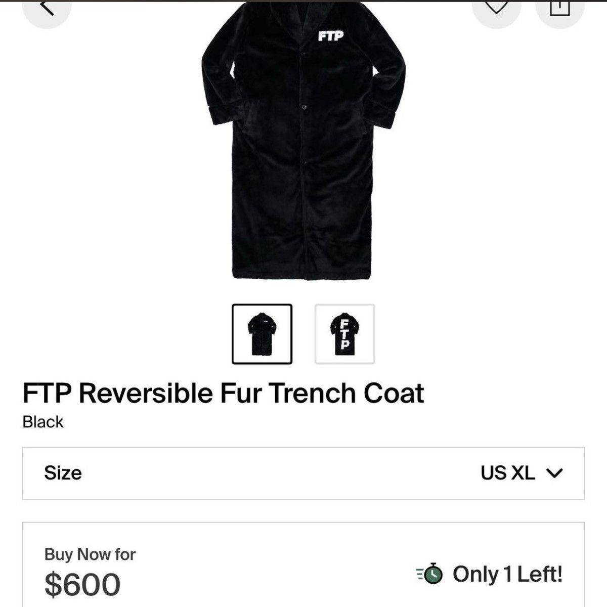 Fuck The Population FTP reversible fur trench coat Size US XL / EU 56 / 4 - 6 Thumbnail