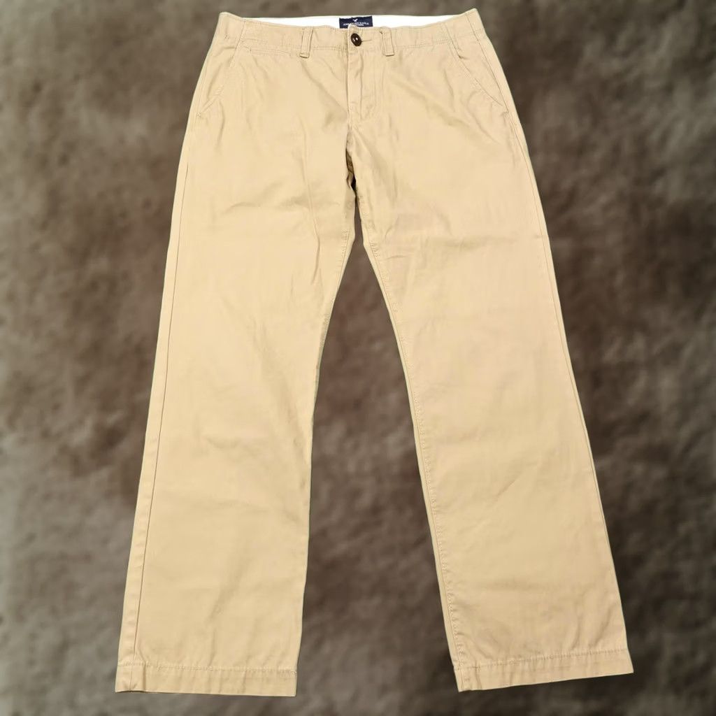 American Eagle Outfitters American Eagle Outfitters Chino Pants Mens 32x32 Original Straight Beige 5-Pocket Logo Casual Business Mens Size US 32 / EU 48 - 1 Thumbnail