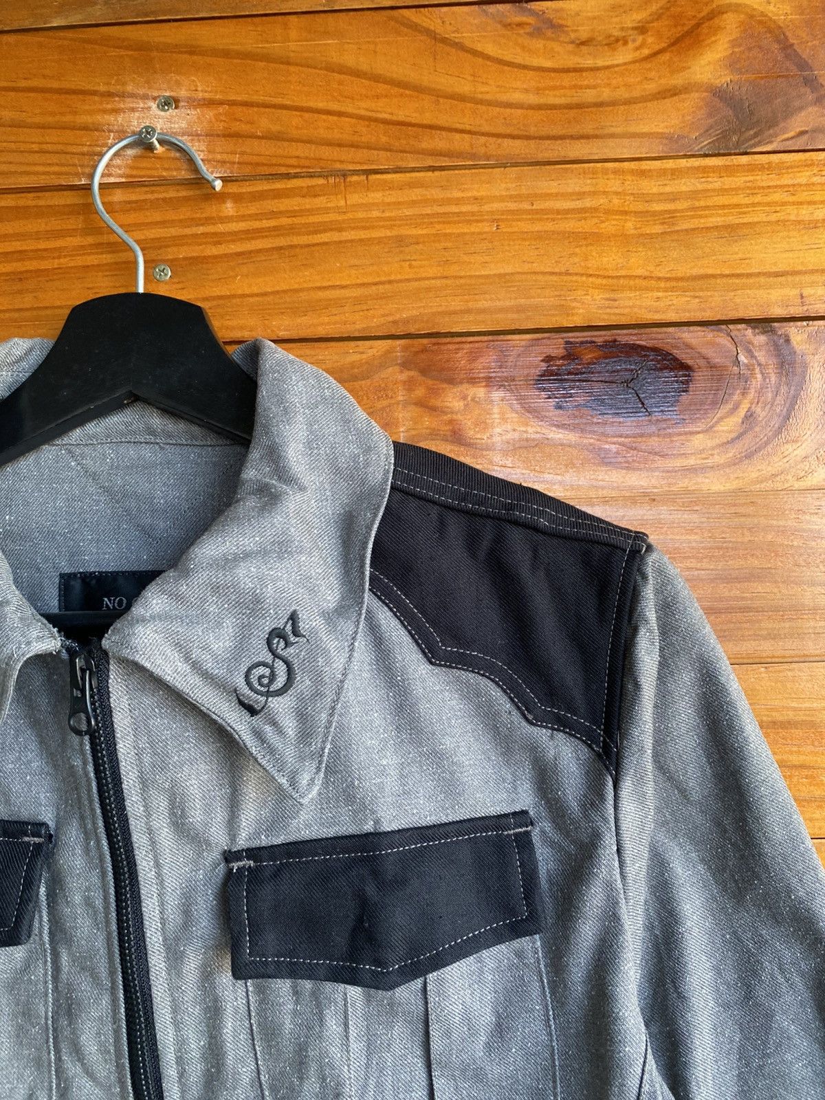 Japanese Brand NO CROSSING Japan Made Workwear Jacket – Grey & Black Zip Size US S / EU 44-46 / 1 - 6 Thumbnail