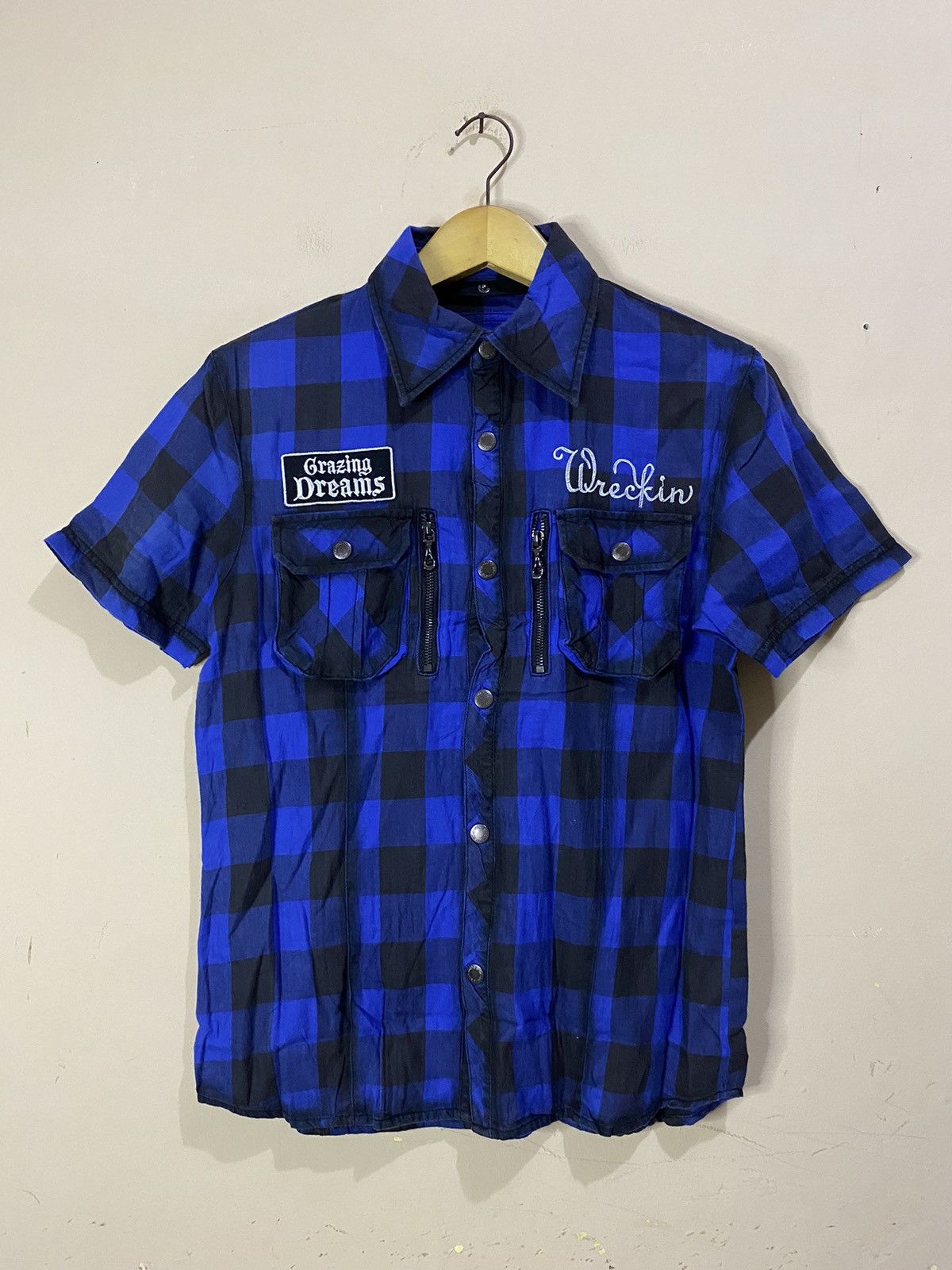 Japanese Brand Y2K In The Attic Poem Punk Style Plaid Shirt Size US L / EU 52-54 / 3 - 1 Thumbnail