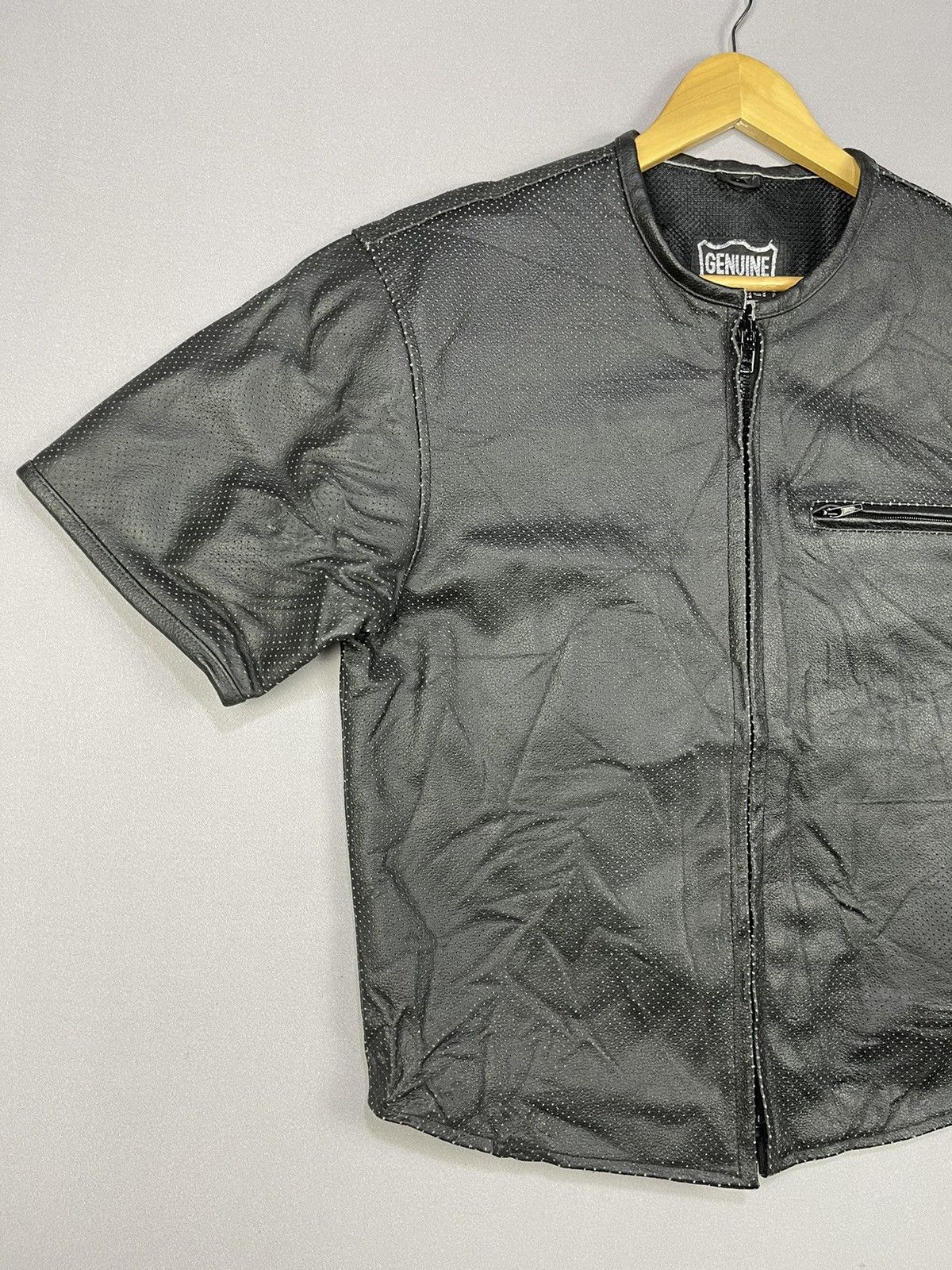 Genuine Leather Vintage GENUINE LEATHER Spotted Holed Lined Leather Size US M / EU 48-50 / 2 - 3 Thumbnail