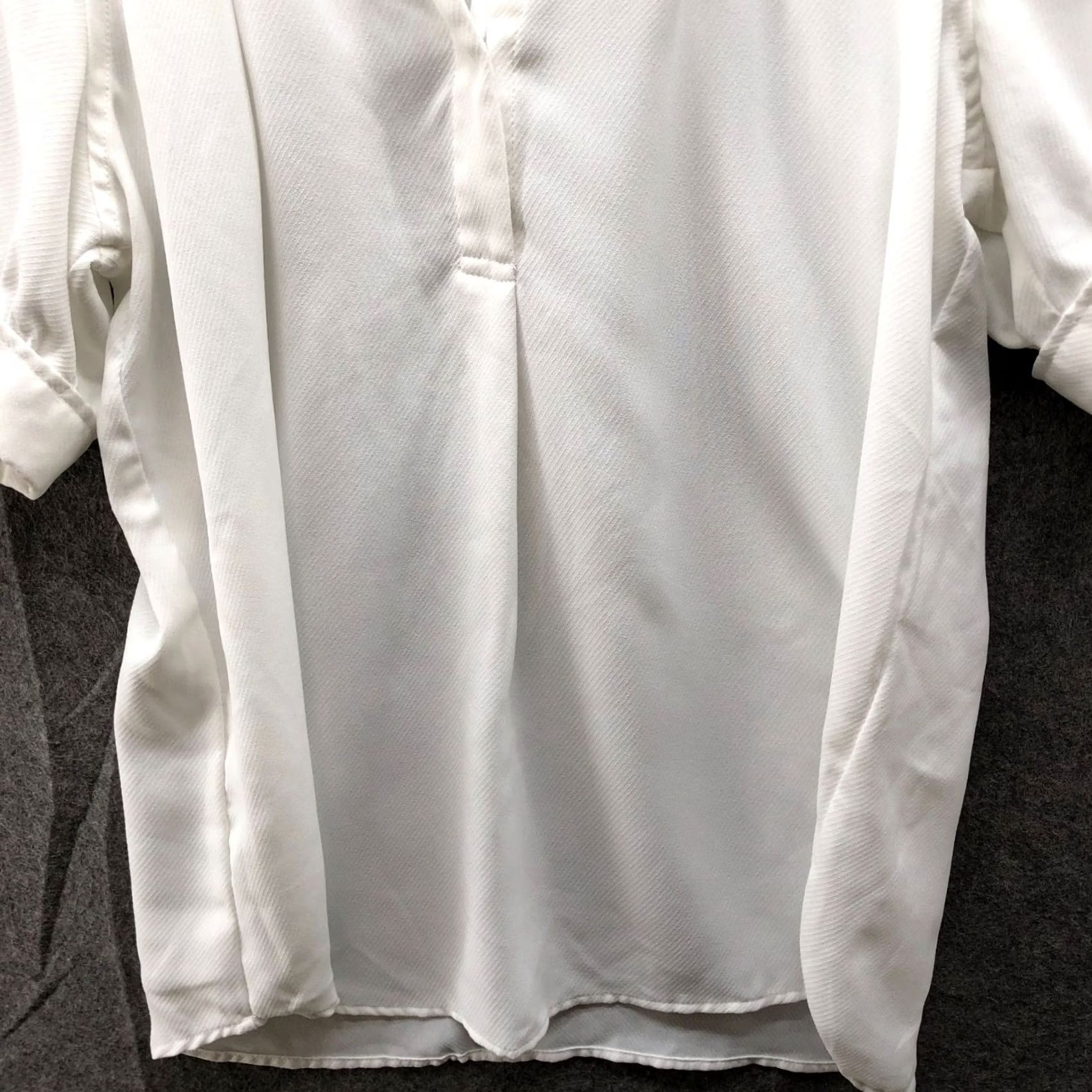 Vintage Max Studio Skipper Collar Blouse Womens XS Ivory White Short Sleeve Chiffon Blouse Size XS / US 0-2 / IT 36-38 - 4 Thumbnail