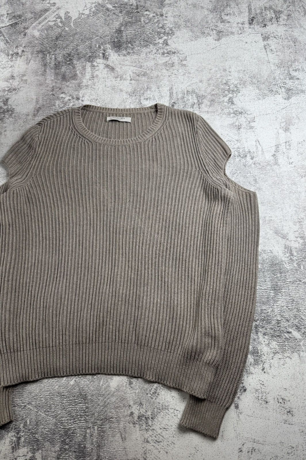 Allsaints AllSaints Ria Jumper Large Knited Beige Cotton Sweatshirt Sweater Pullover Size US L / EU 52-54 / 3 - 3 Thumbnail