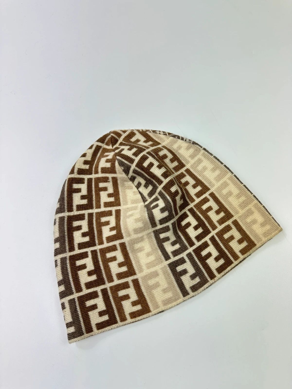 Fendi Fendi Multi Monogram Wool Beige Brown Beanie Size ONE SIZE - 2 Thumbnail