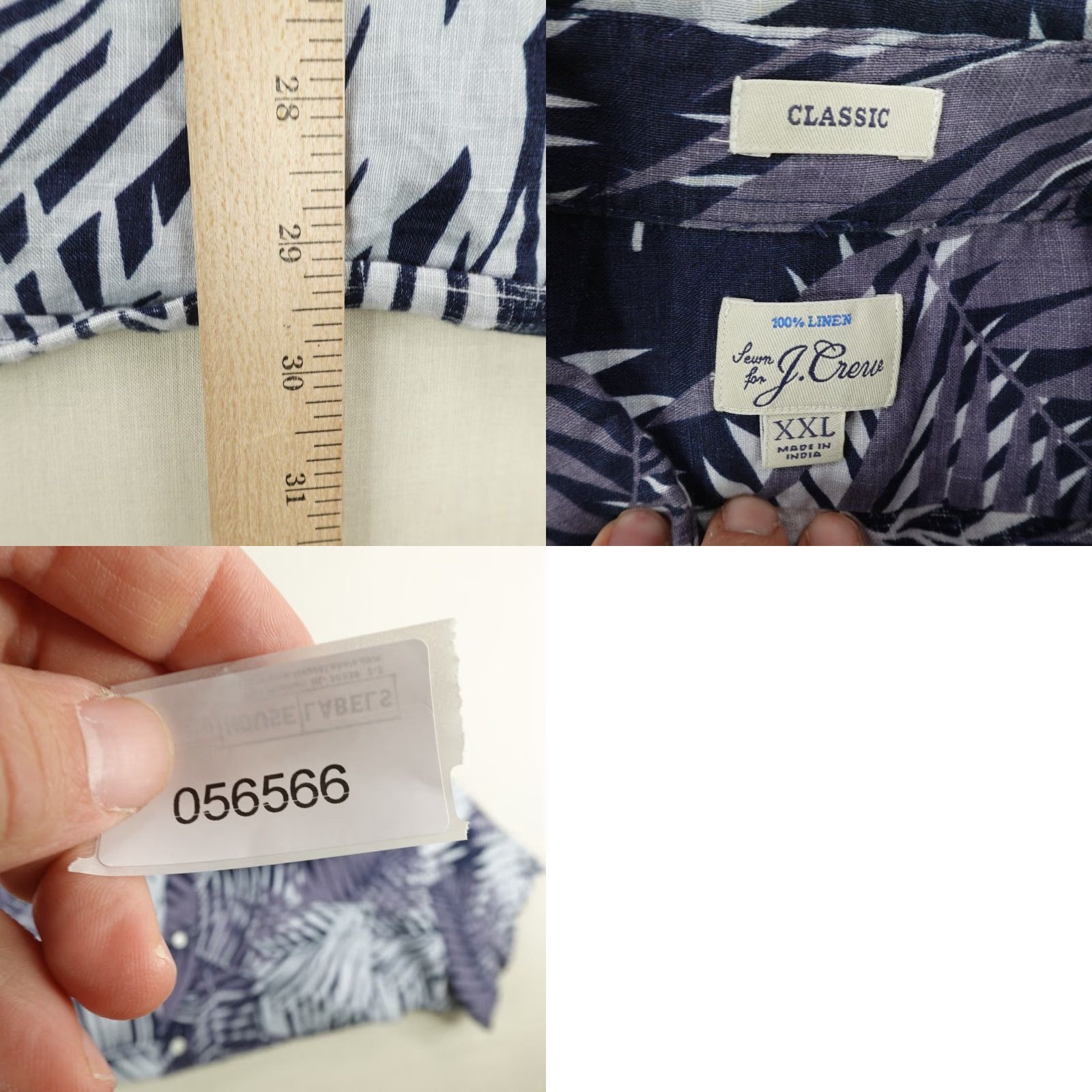 J.Crew VINTAGE J.CREW Men’s Short Sleeve Linen Button-Up Shirt 2XL Blue Palm Leaves Hawaiian Classic Size US XXL / EU 58 / 5 - 8 Thumbnail