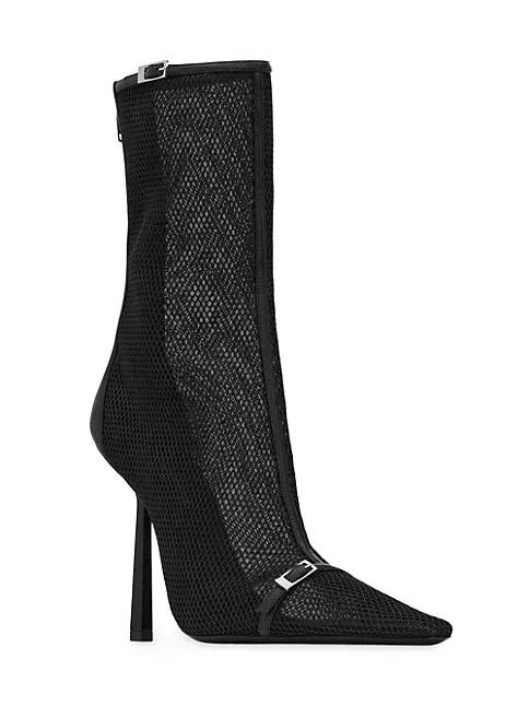 Saint Laurent Paris o1s1wg111124 Oxalis Booties In Mesh in Black Size US 8.5 / IT 38.5 - 2 Thumbnail