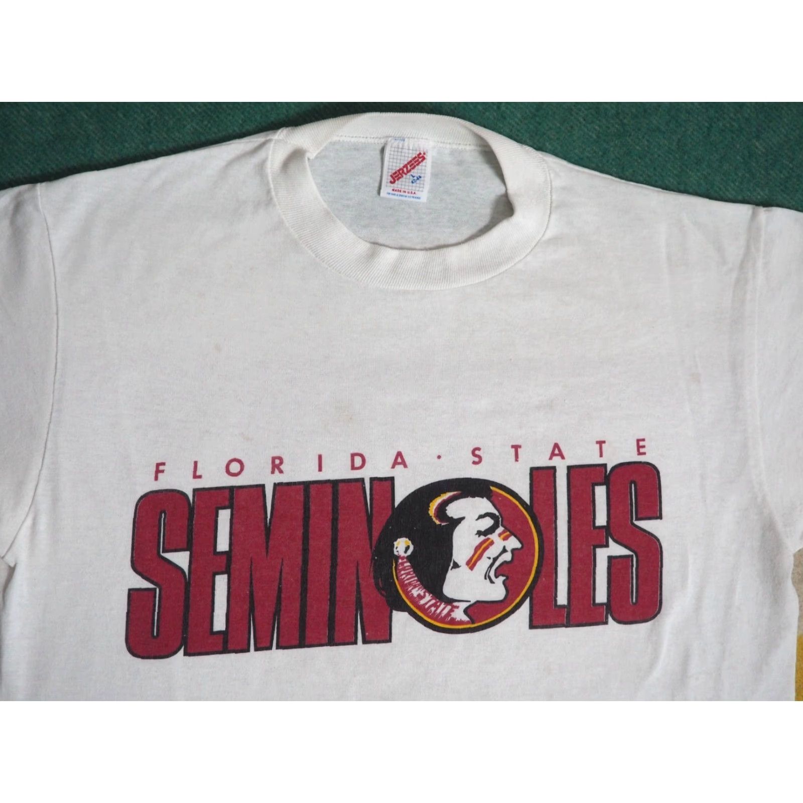 Jerzees VTG 90s Jerzees Florida State Seminoles FSU University White Tee T-Shirt L Mens Short Sleeve Cotton Graphic Tee Decade 1990s Size L Color White Size US L / EU 52-54 / 3 - 3 Thumbnail