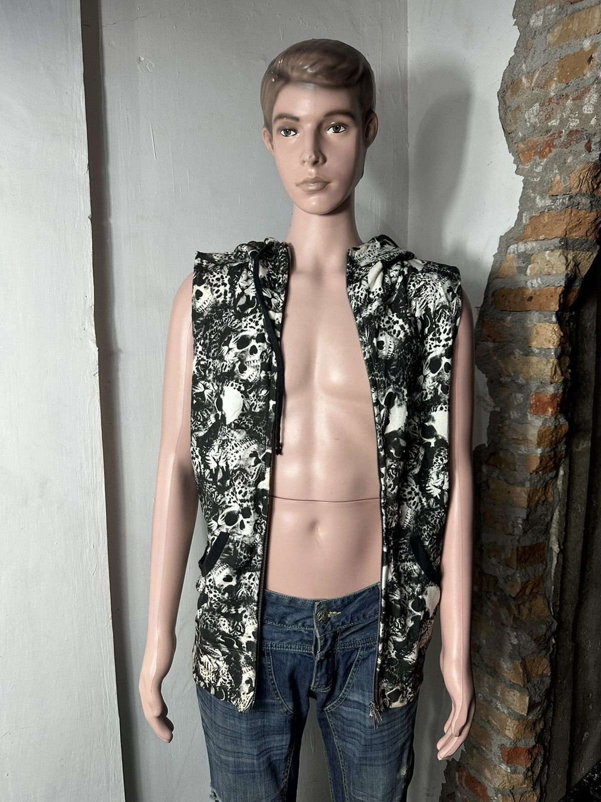 Japanese Brand Glad News Fullprint Skeleton Skull Short Sleeve ZipHoodies Size US M / EU 48-50 / 2 - 5 Thumbnail