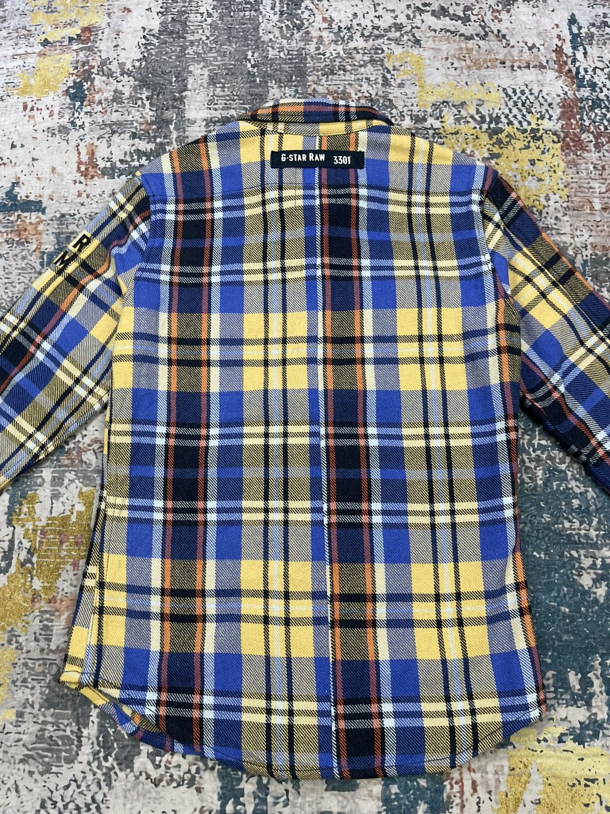 G-Star G-Star Raw Blue Yellow Plaid Quarter Sleeve Flannel Shirt Size S / US 4 / IT 40 - 2 Thumbnail