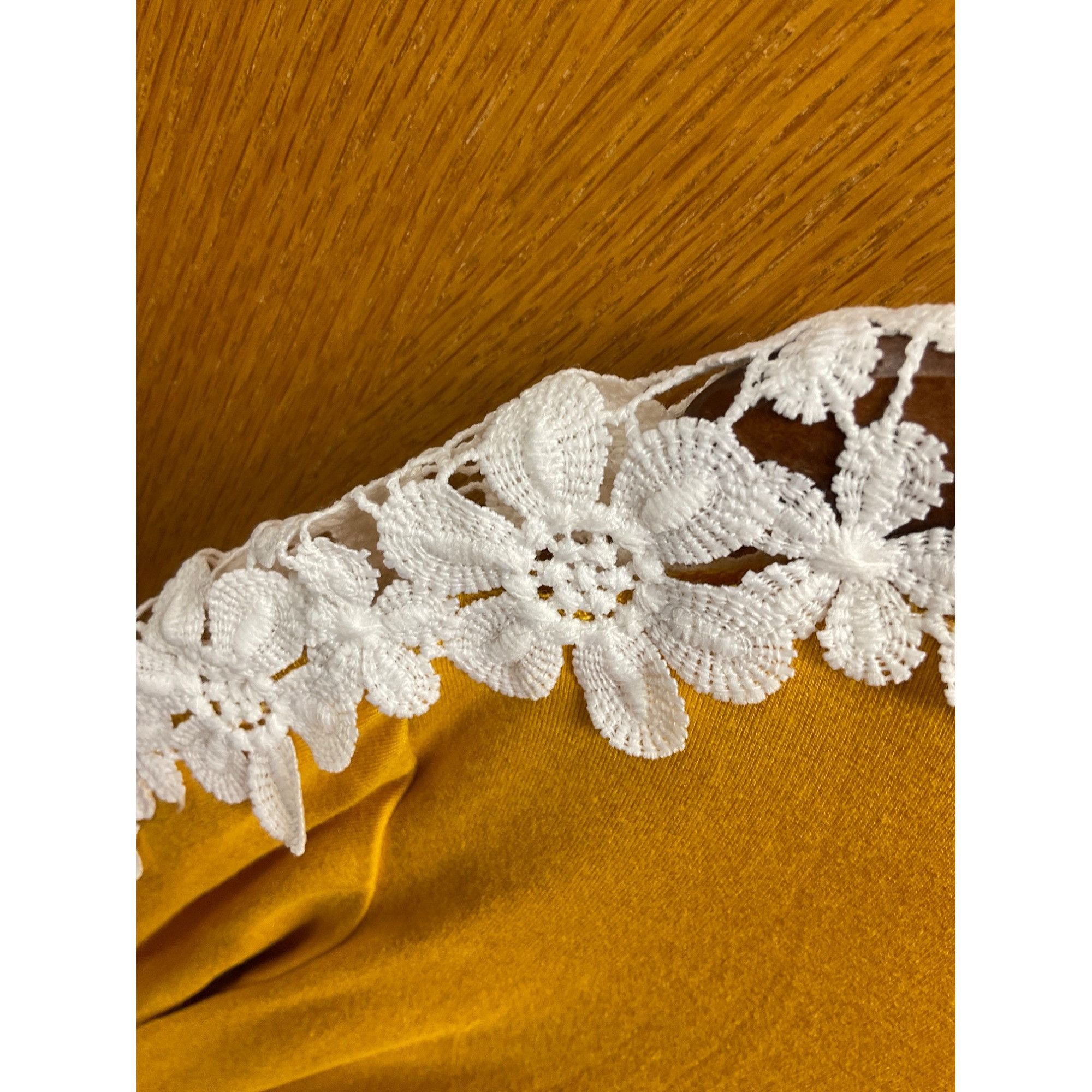 Other Yellow Floral Lace-Shoulder Short Sleeve Womens Top M 42 Pop Size M / US 6-8 / IT 42-44 - 4 Thumbnail