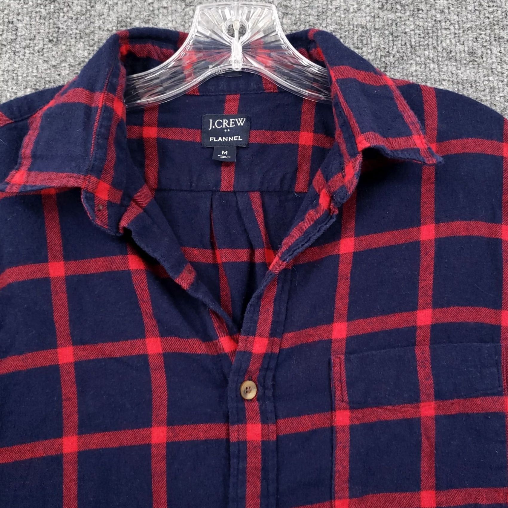 J.Crew J.CREW Shirt Mens M Medium Blue Red Plaid Flannel Slim Button-Up Long Sleeve Size US M / EU 48-50 / 2 - 3 Thumbnail