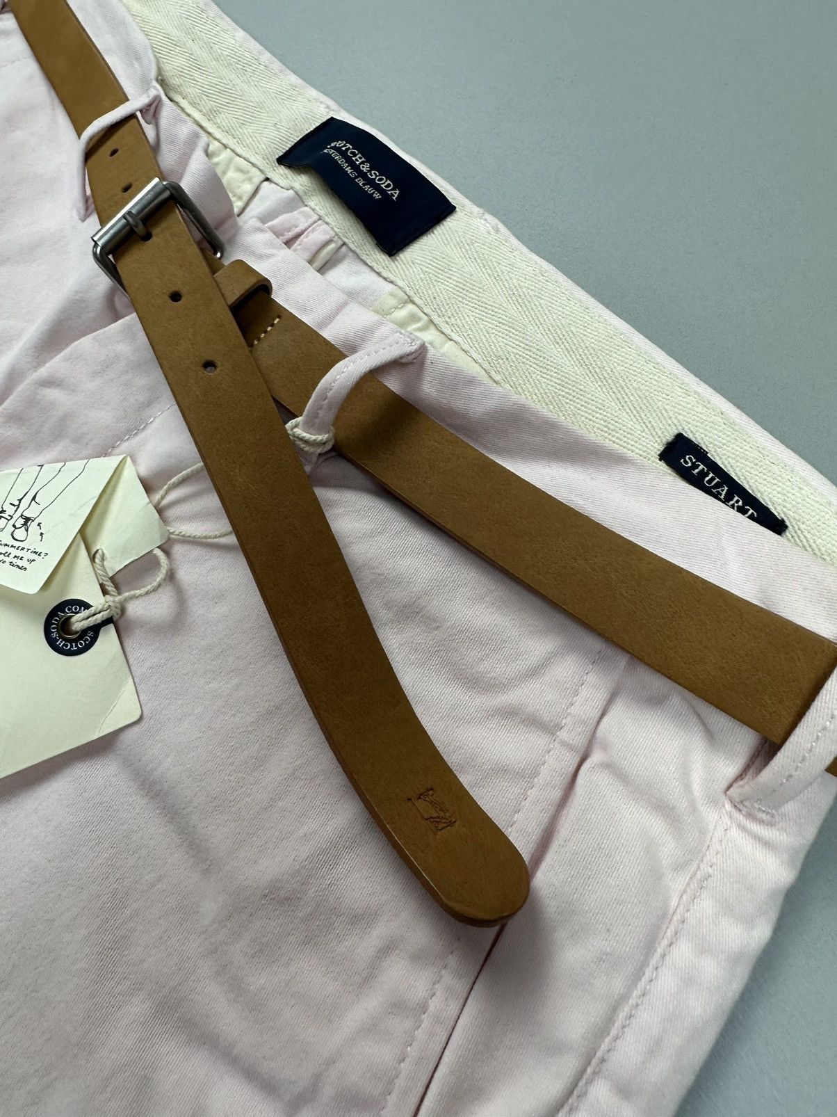 Scotch & Soda Light pink chinos scotch&soda+ leather belt Size US 32 / EU 48 - 3 Thumbnail
