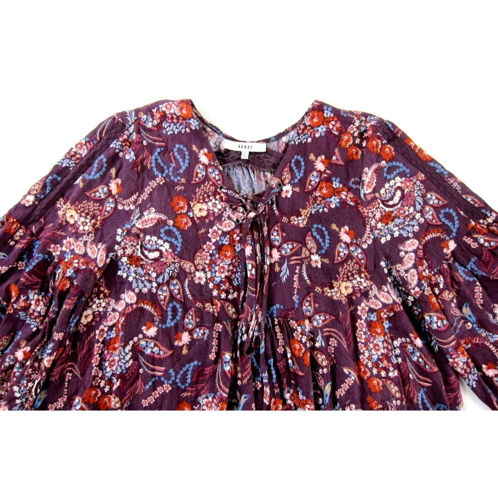 Anthropologie VINTAGE Anthropologie RO & DE Pink Orange Blue Floral Rayon Tunic Smock Sun Dress Large Size L / US 10 / IT 46 - 3 Thumbnail