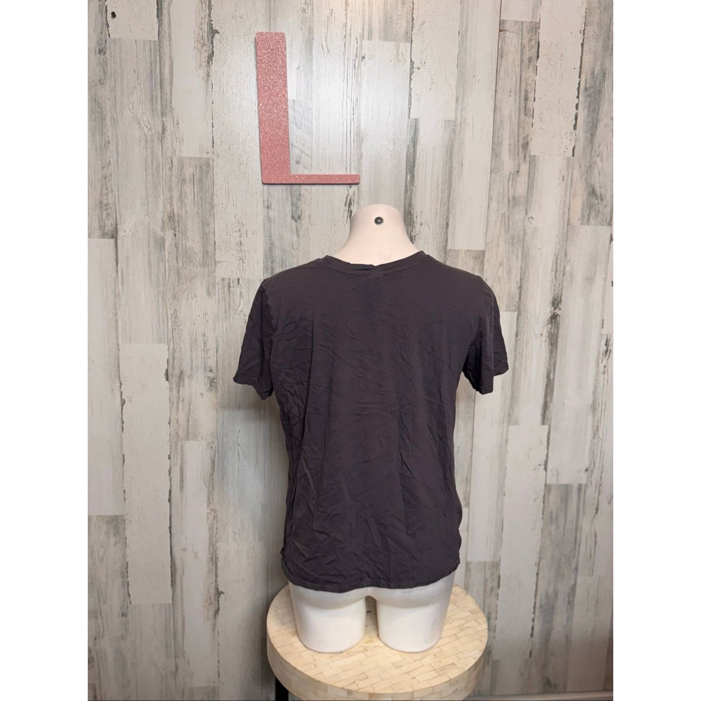 Other Sweet Soul “Choose Happiness” Graphic Tee Gray Tie-Front Shirt Size Large Size L / US 10 / IT 46 - 6 Thumbnail