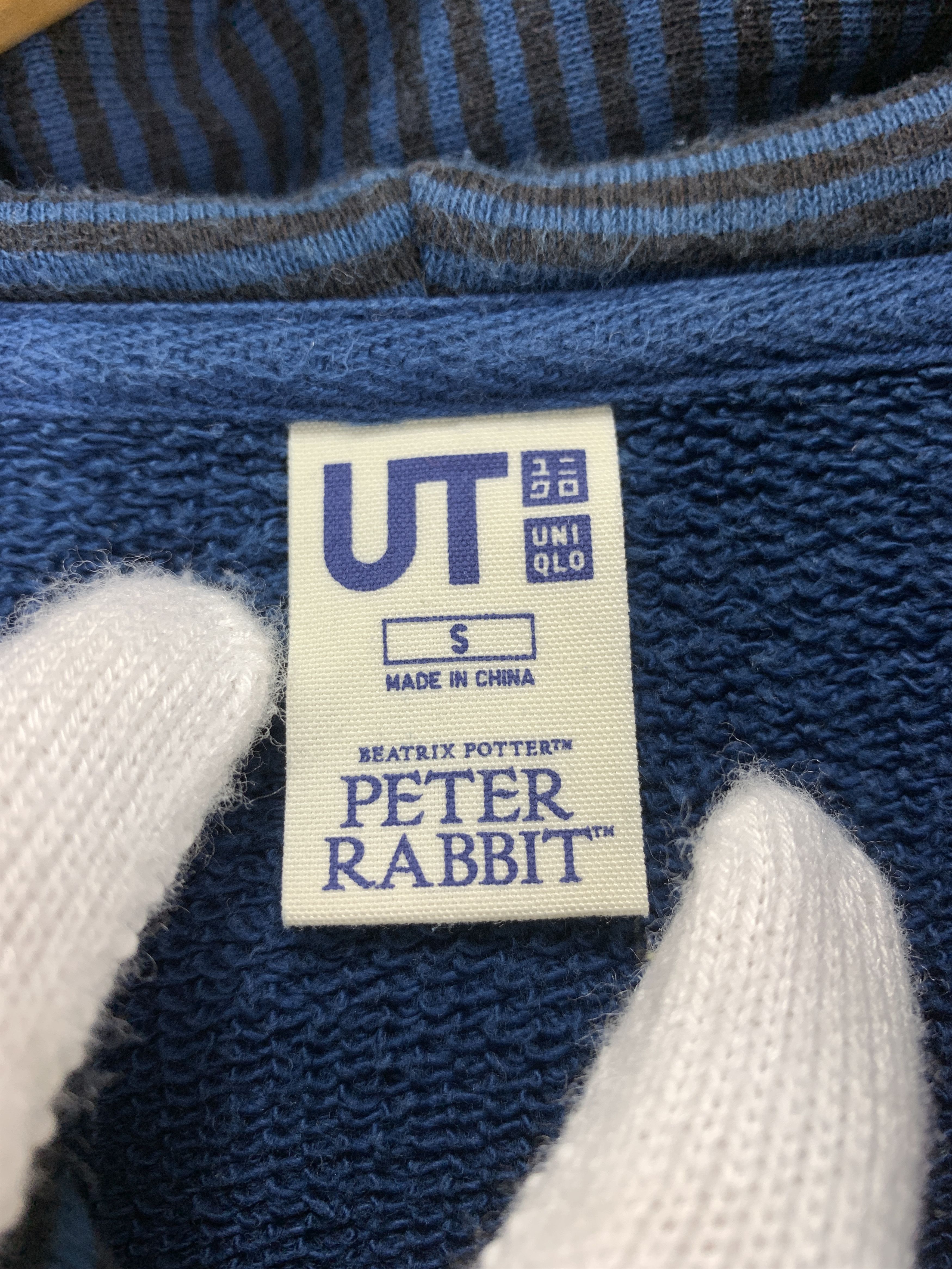 Cartoon Network × Uniqlo PETER RABBIT Stripe Hoodie Pullover #2248/22 Size US S / EU 44-46 / 1 - 7 Thumbnail