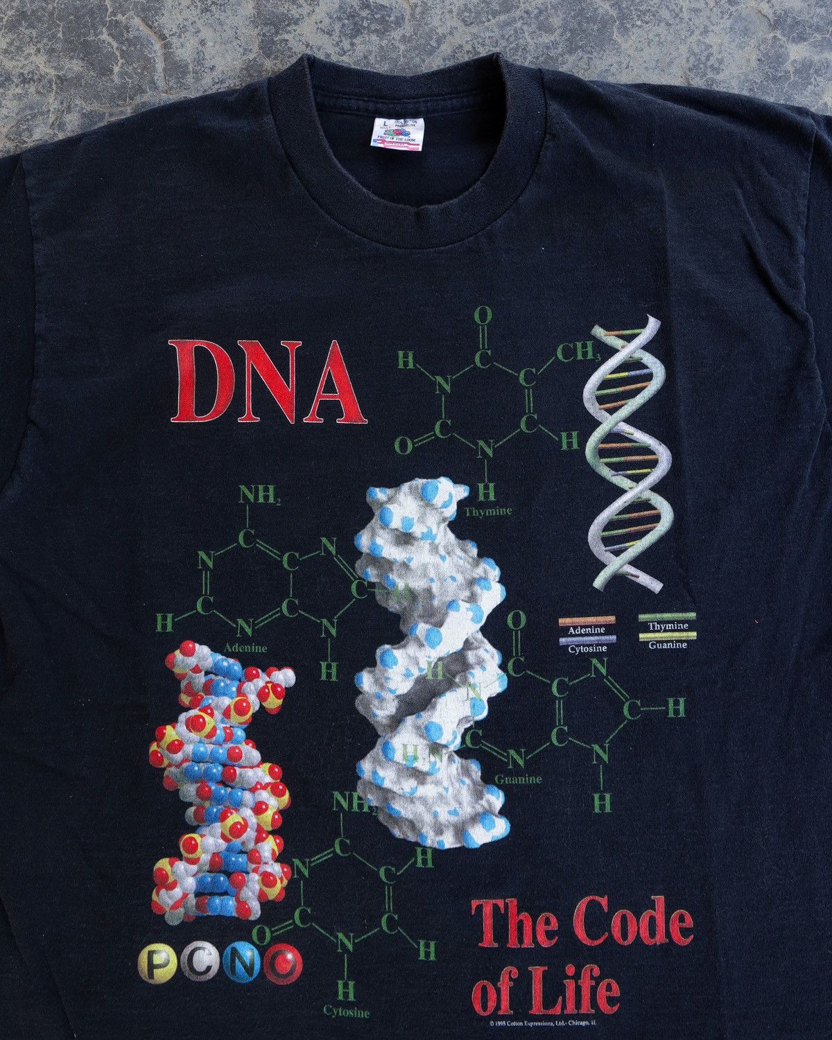 Vintage 90s DNA Code of Life Black Tee Science Tech Size US L / EU 52-54 / 3 - 2 Thumbnail