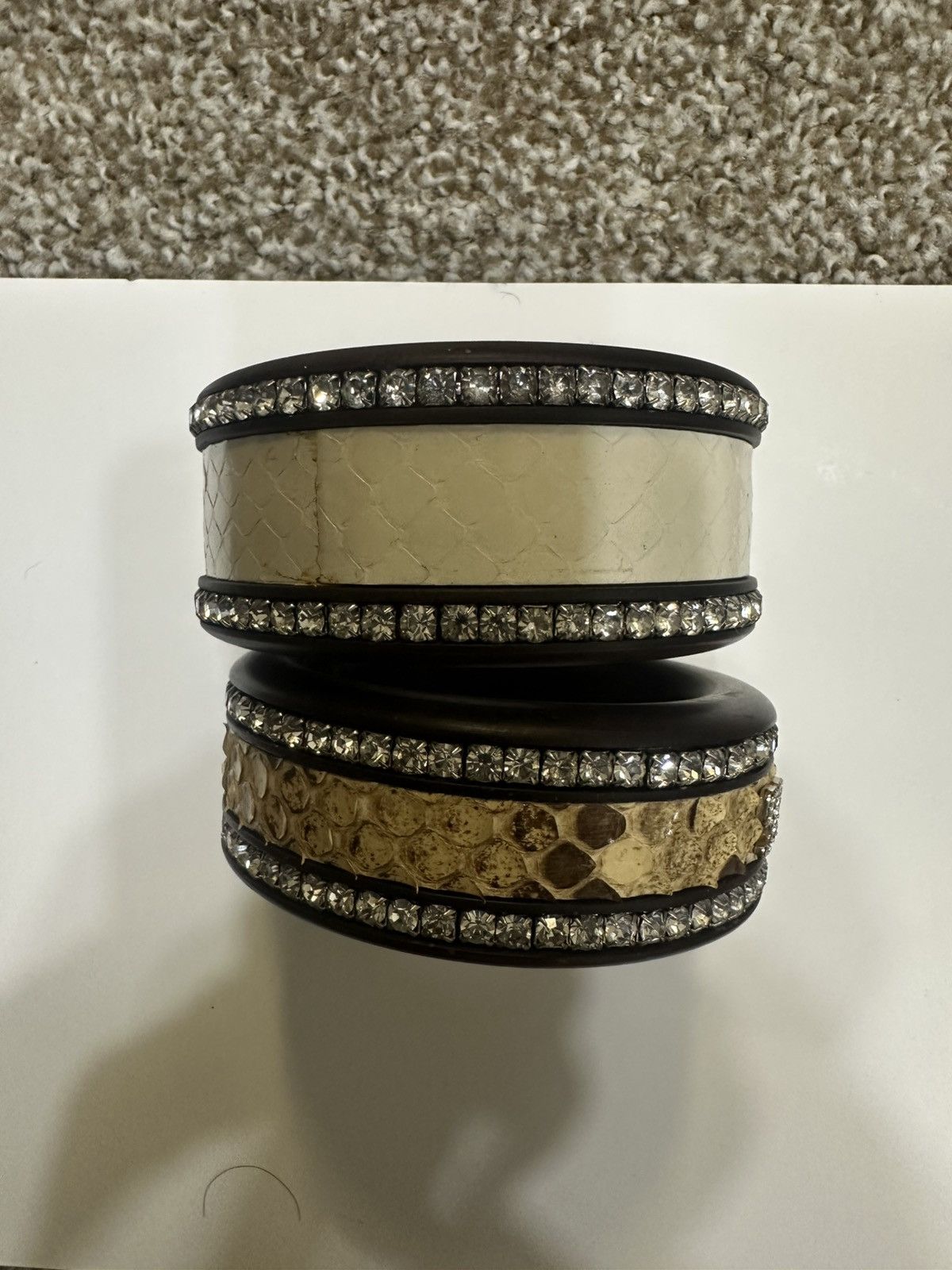 Dolce & Gabbana Dolce & Gabbana Wooden Python Snake Skin Bangle Bracelet Duo Size ONE SIZE - 3 Thumbnail