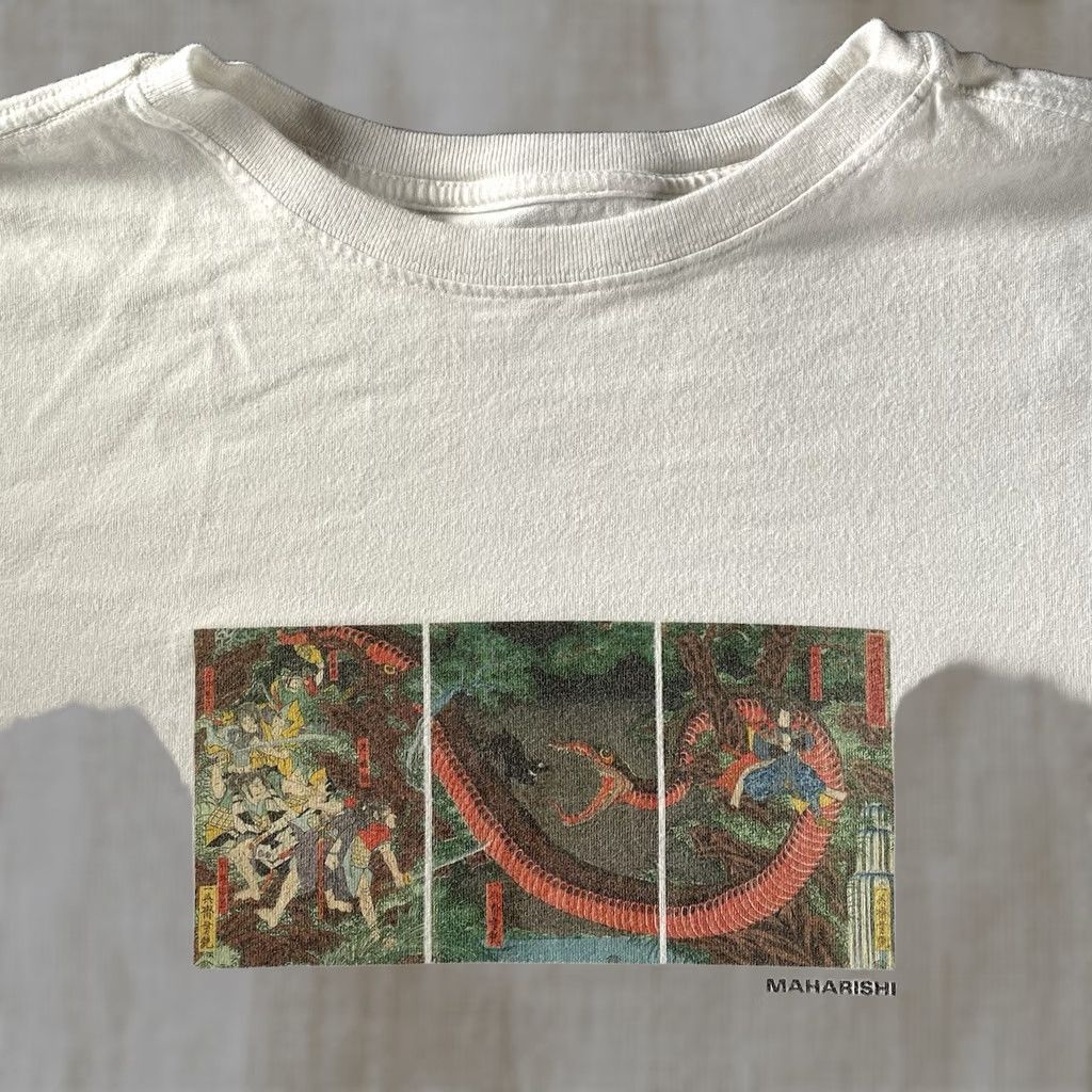 Maharishi Maharishi Shirt Mens Small Utagawa Yoshitsuya Snake Japanese Art Tee White Size US S / EU 44-46 / 1 - 1 Thumbnail