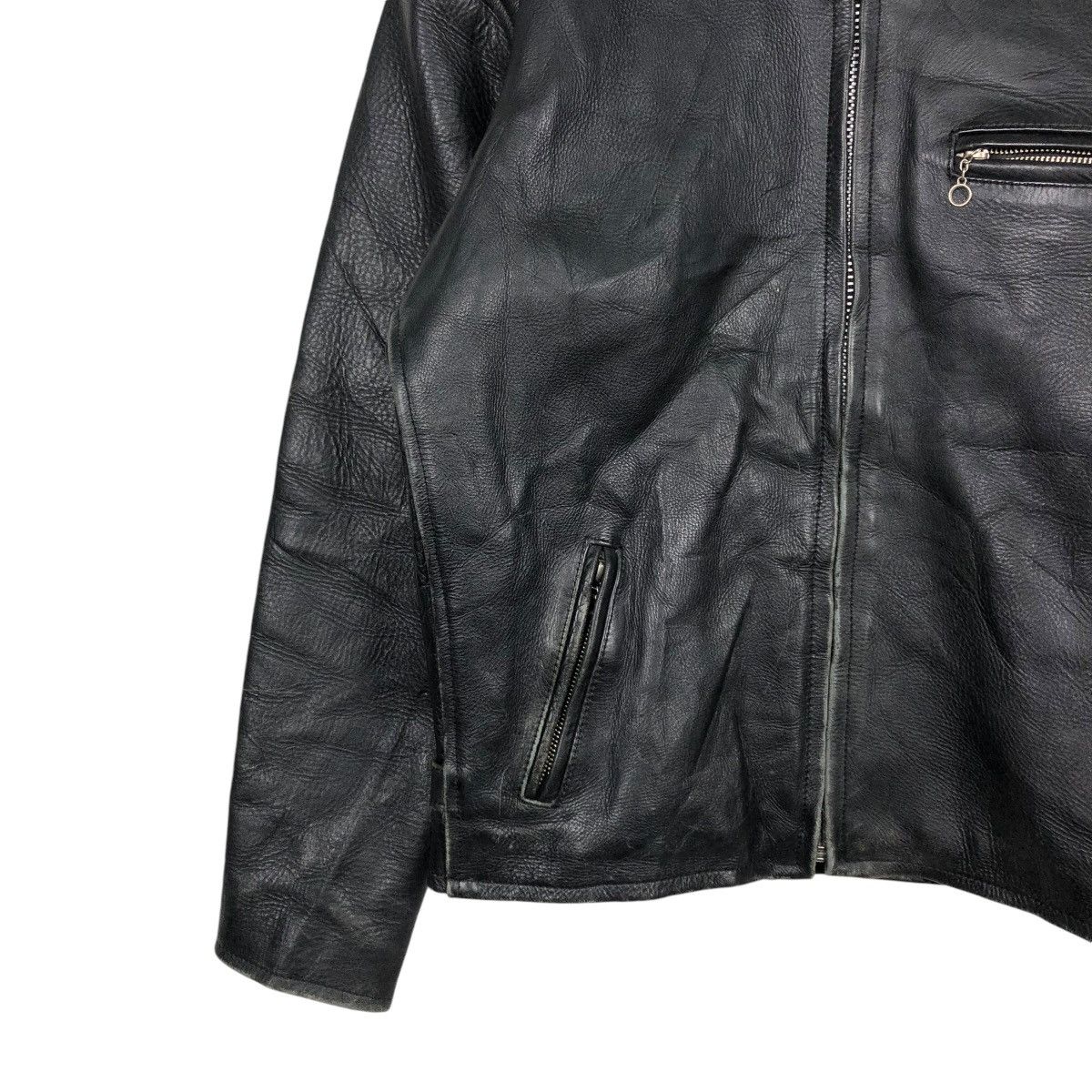 Vintage 🔥VINTAGE LEATHER JACKET CAFE RACER SV.STONE COWHIDE LEATHER Size US M / EU 48-50 / 2 - 6 Thumbnail