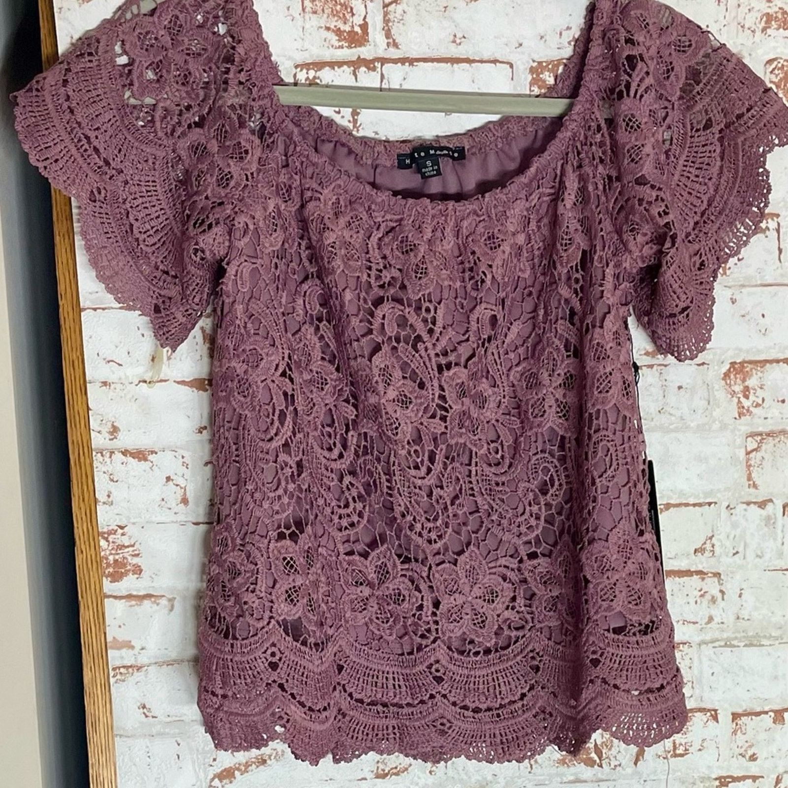 & Other Stories NWT Haute Monde Mauve Lace Blouse Size S / US 4 / IT 40 - 1 Thumbnail