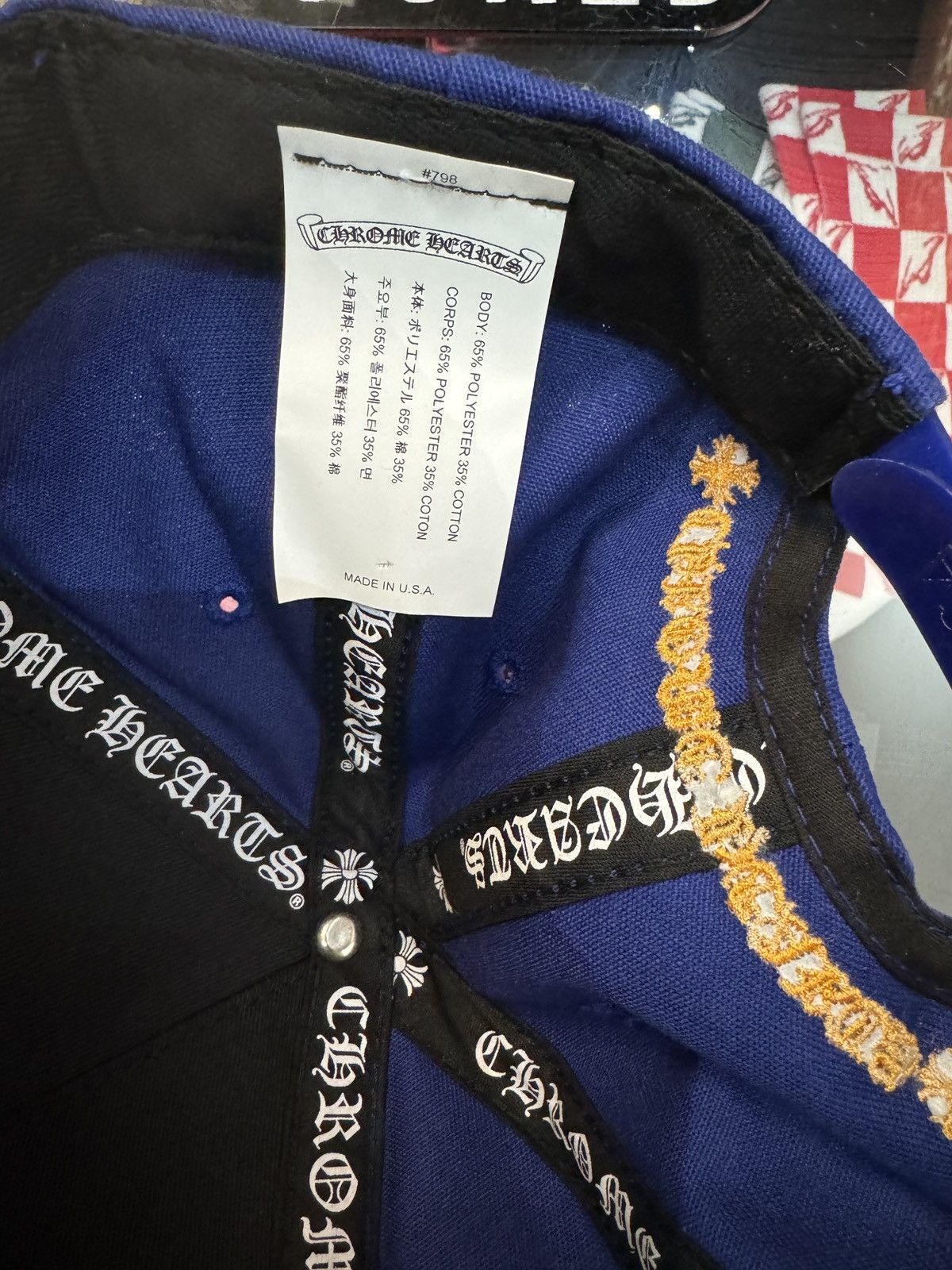Chrome Hearts Chrome Hearts Blue/Orange Baseball Hat Size ONE SIZE - 4 Thumbnail