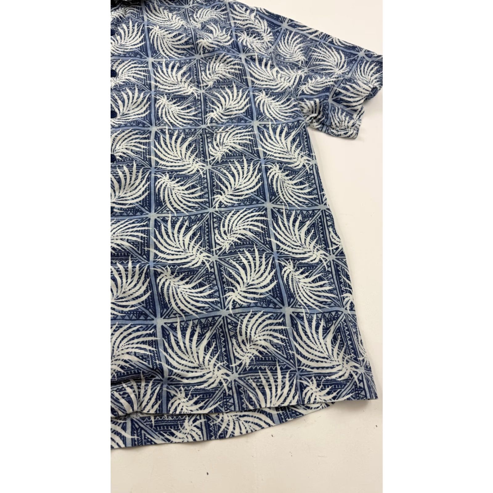 Nat Nast Nat Nast Shirt Mens XL Blue White Silk Cotton Hawaiian Palm Print Casual Size US XL / EU 56 / 4 - 2 Thumbnail