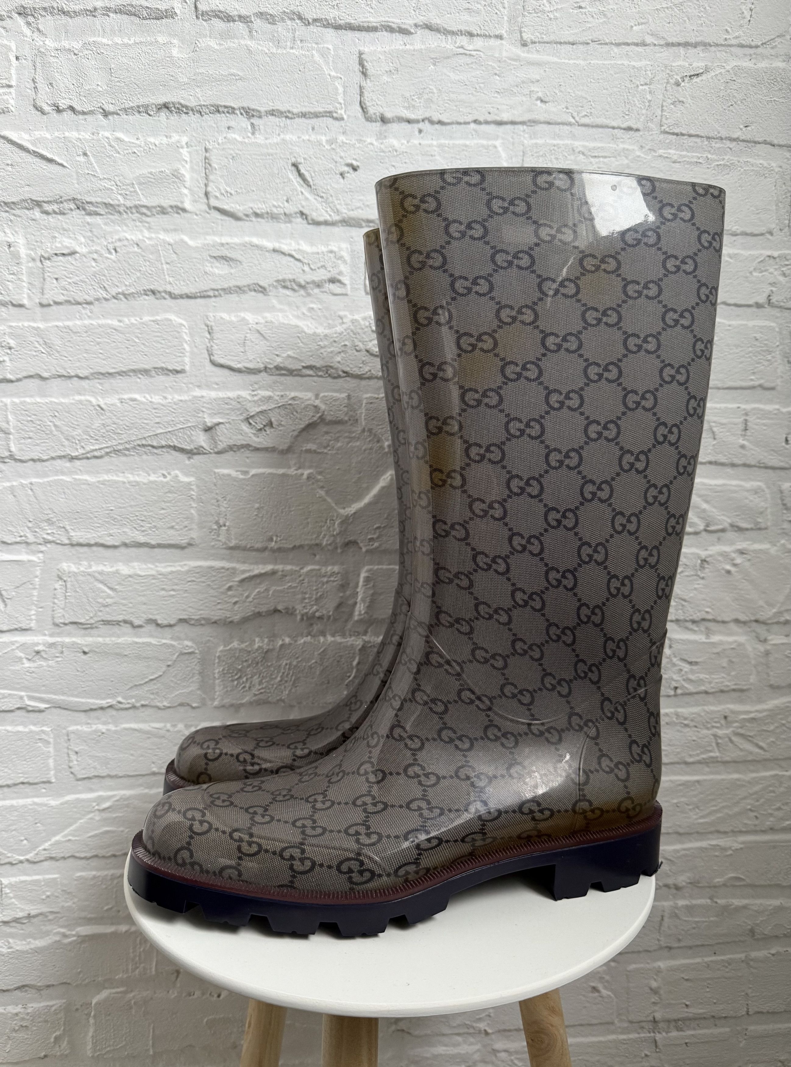 Gucci Gucci GG Monogram Rubber Rain Boots Size US 7 / EU 40 - 1 Thumbnail