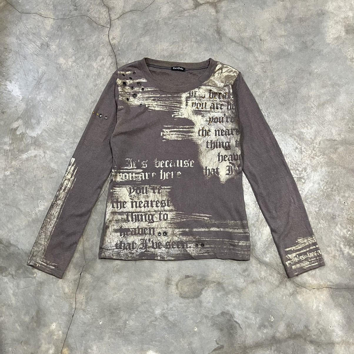 If Six Was Nine 2000s Cornflake Vkei Style Poem Long Sleeve Shirt Size M / US 6-8 / IT 42-44 - 1 Thumbnail
