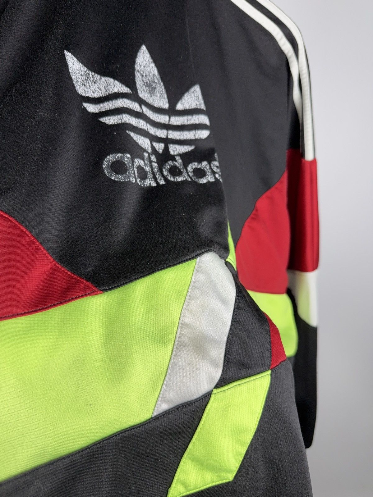 Adidas Vintage 90s Adidas Tracksuit Black Neon Trefoil Set Size US M / EU 48-50 / 2 - 10 Thumbnail