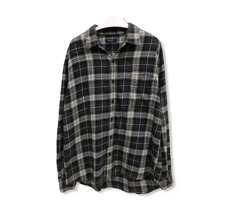 Vintage Vintage Navy Plaid Tartan Flannel Shirt 👕 Size US M / EU 48-50 / 2 - 1 Thumbnail